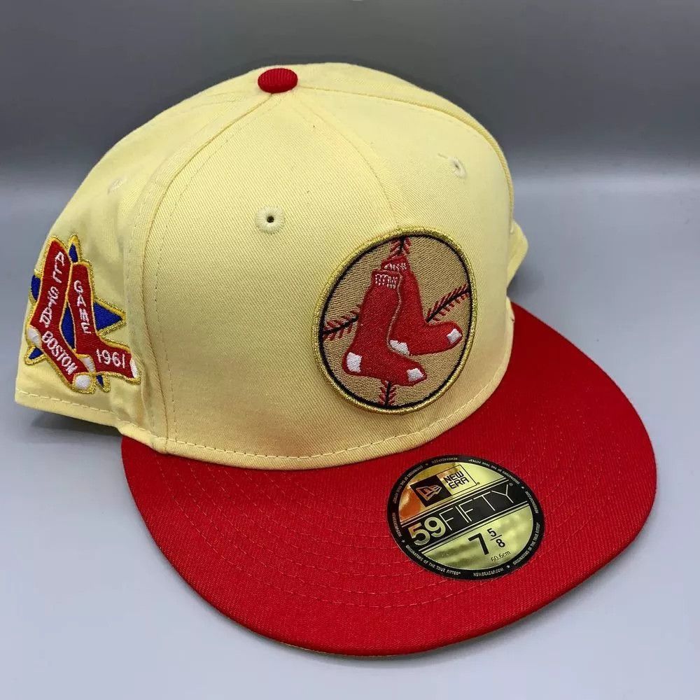 New Era Boston Red Sox Hat Men 7 5/8 59Fifty New Era MLB Fitted Cap Size ONE SIZE - 1 Thumbnail