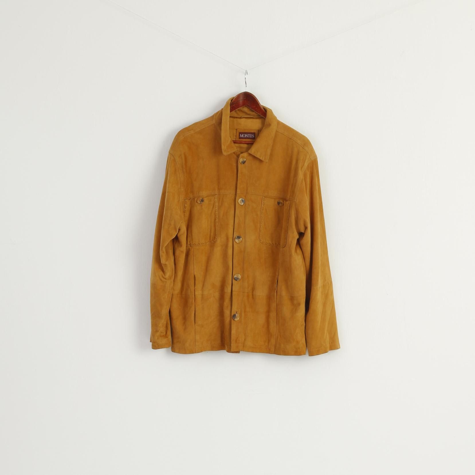 Leather Montes Men 50 L Casual Shirt Camel Western Leather 7697 Size US L / EU 52-54 / 3 - 2 Thumbnail