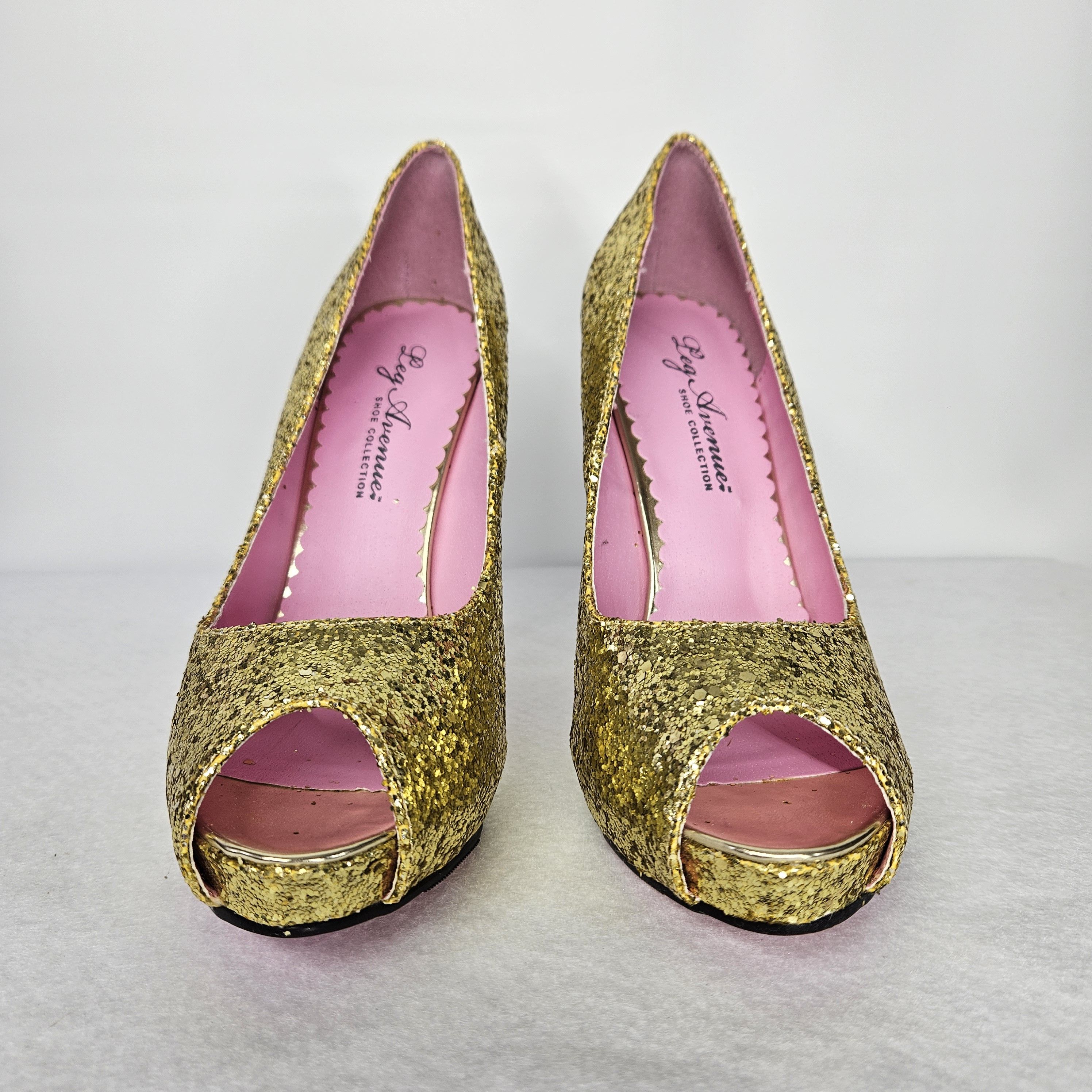 Other Leg Avenue Size 6 Gold Pumps Center Stage Bling Stiletto Size US 6 / IT 36 - 4 Thumbnail