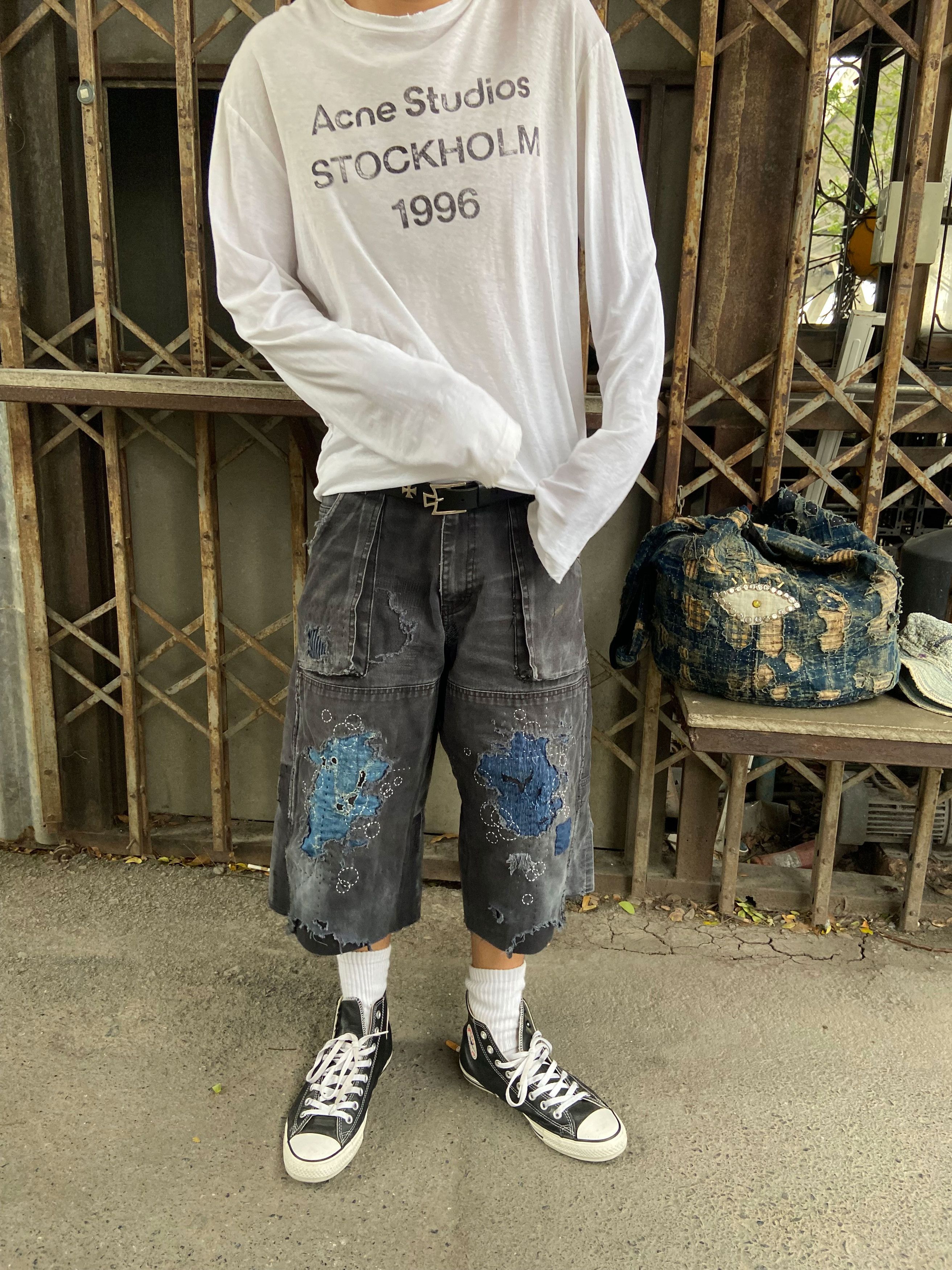 Japanese Brand Vintage Sashiko Repair Dickies Short Double Knee Pant Size US 34 / EU 50 - 5 Thumbnail
