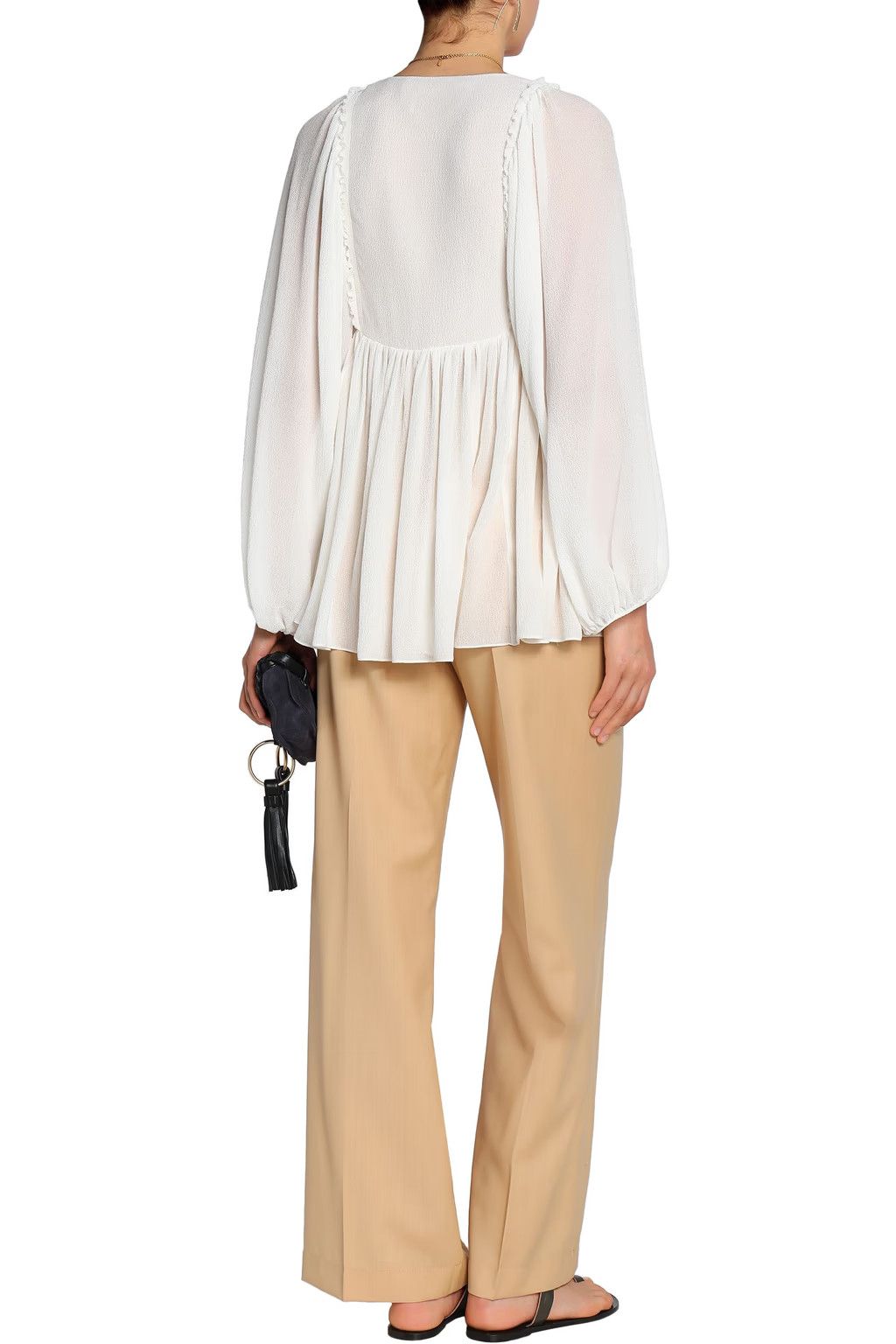 Chloe o1y0825 Silk Blouse in White Size L / US 10 / IT 46 - 3 Thumbnail