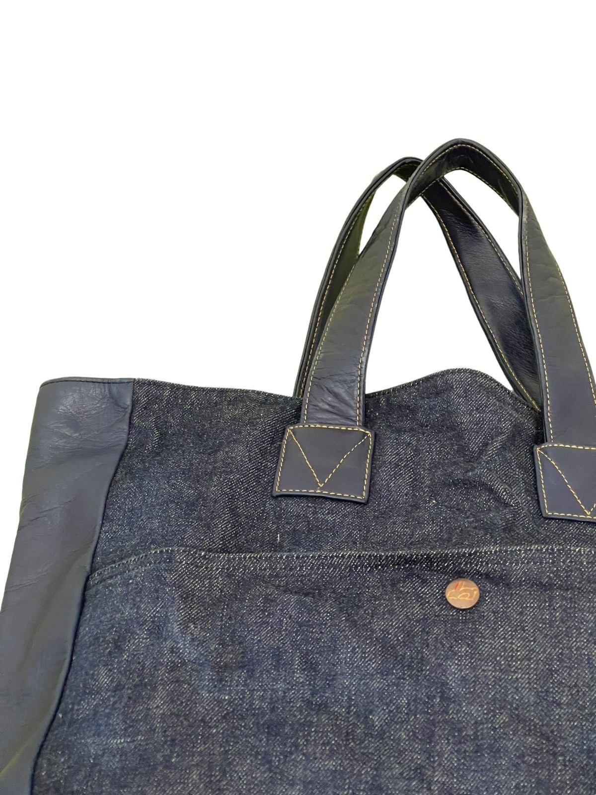 Japanese Brand Leather Denim Red Ear Paul Smith Tote Bag 2🟩 Size ONE SIZE - 10 Thumbnail