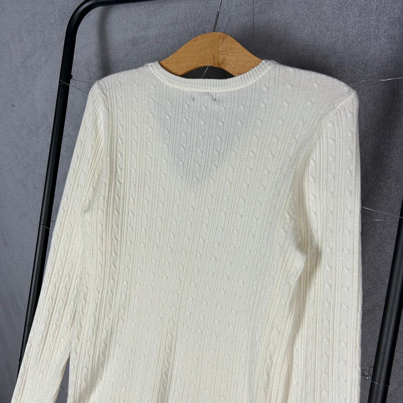 Designer × U.S. Polo Assn. US Polo Assn.knitwear sweater cream mini logo pony v neck Size L / US 10 / IT 46 - 9 Thumbnail