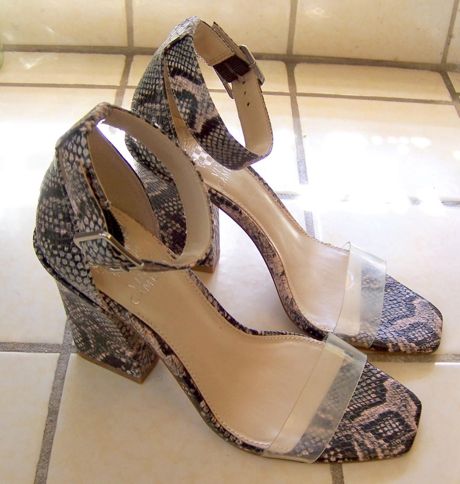 Vince Camuto Vince Camuto "VP-Feorla" Snakeskin Print Heeled Sandals - 7M Size US 7 / IT 37 - 4 Thumbnail