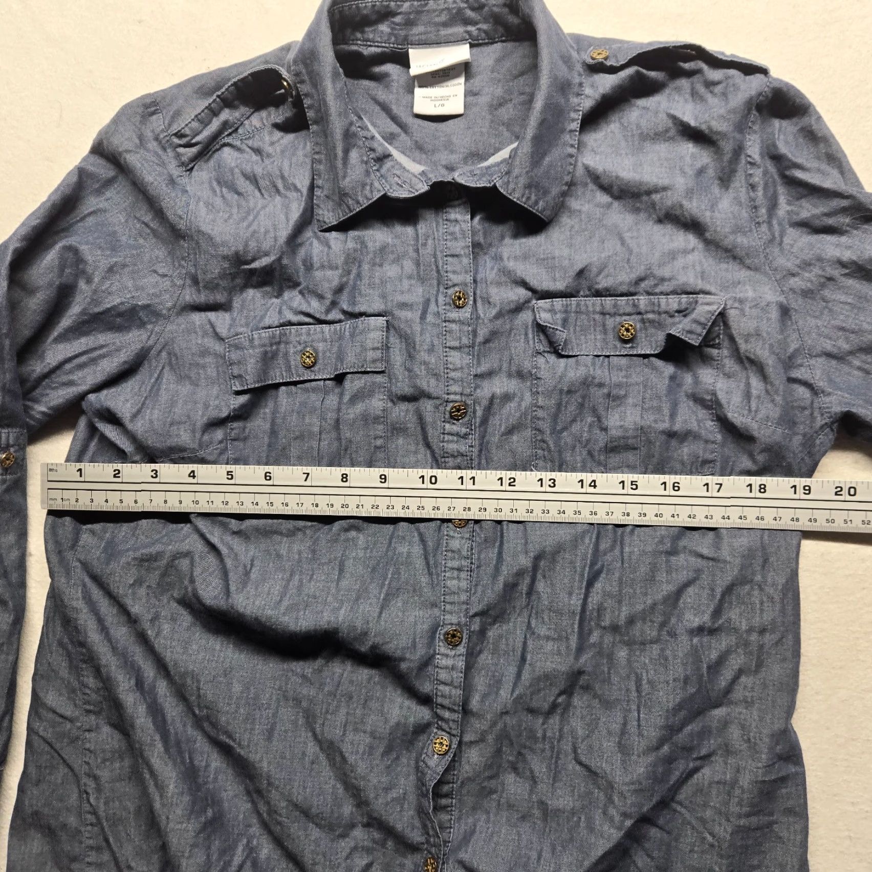 Vintage Jaclyn Smith Shirt Women L Denim Button-Up Long Sleeve Collared Rhinestone Details Blue Adult Large Size L / US 10 / IT 46 - 4 Thumbnail