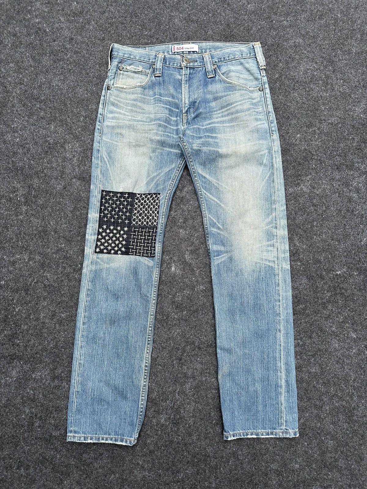 Levis 504 Vintage Y2K Sashiko Custom Distressed D72