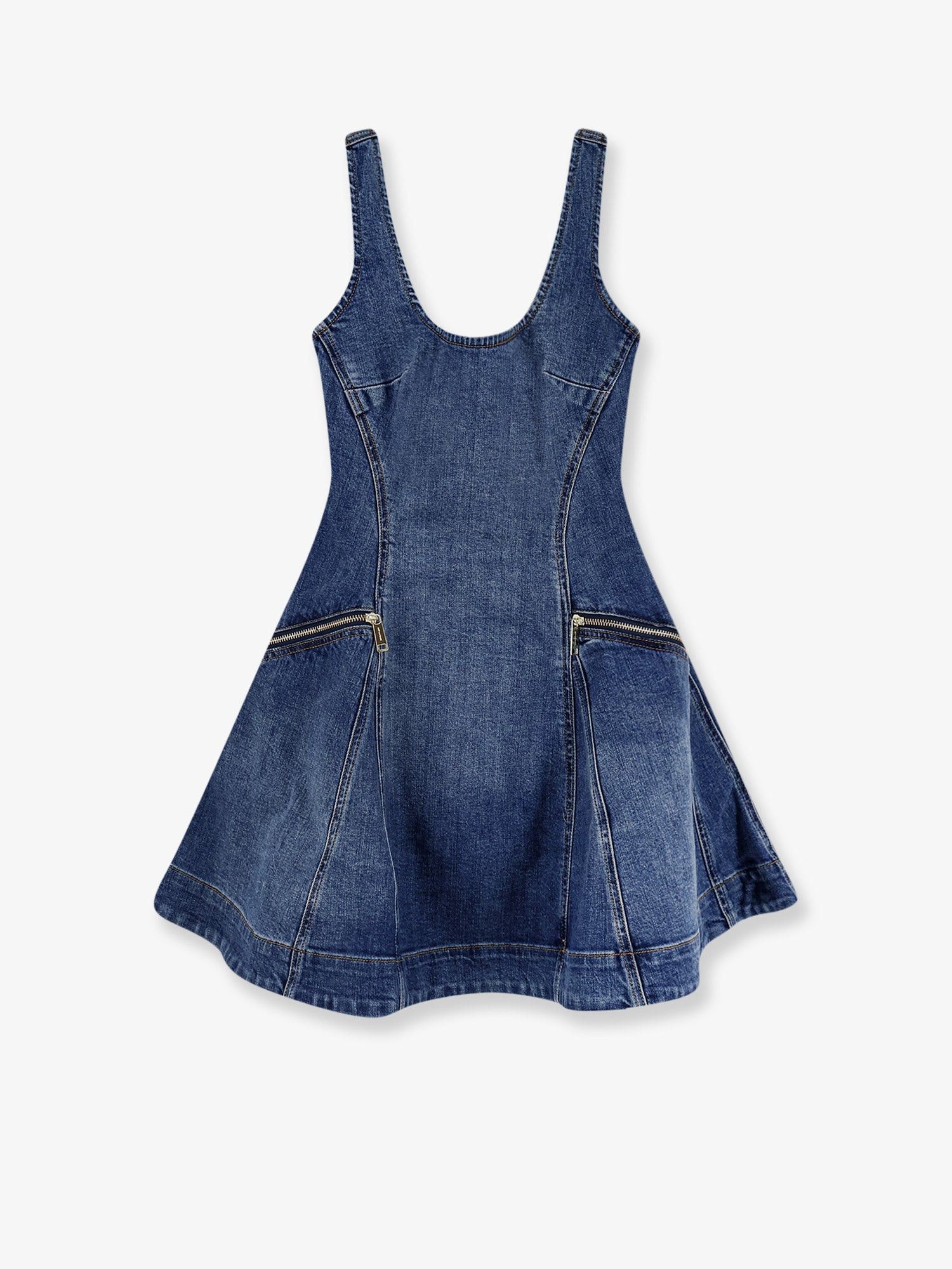 Self-Portrait Flared Denim Mini Dress Size S / US 4 / IT 40 - 1 Thumbnail