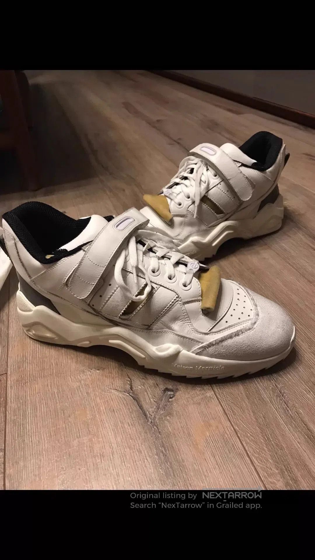 Maison Margiela White Lowtop Sneakers with Strap. Size US 11 / EU 44 - 6 Thumbnail