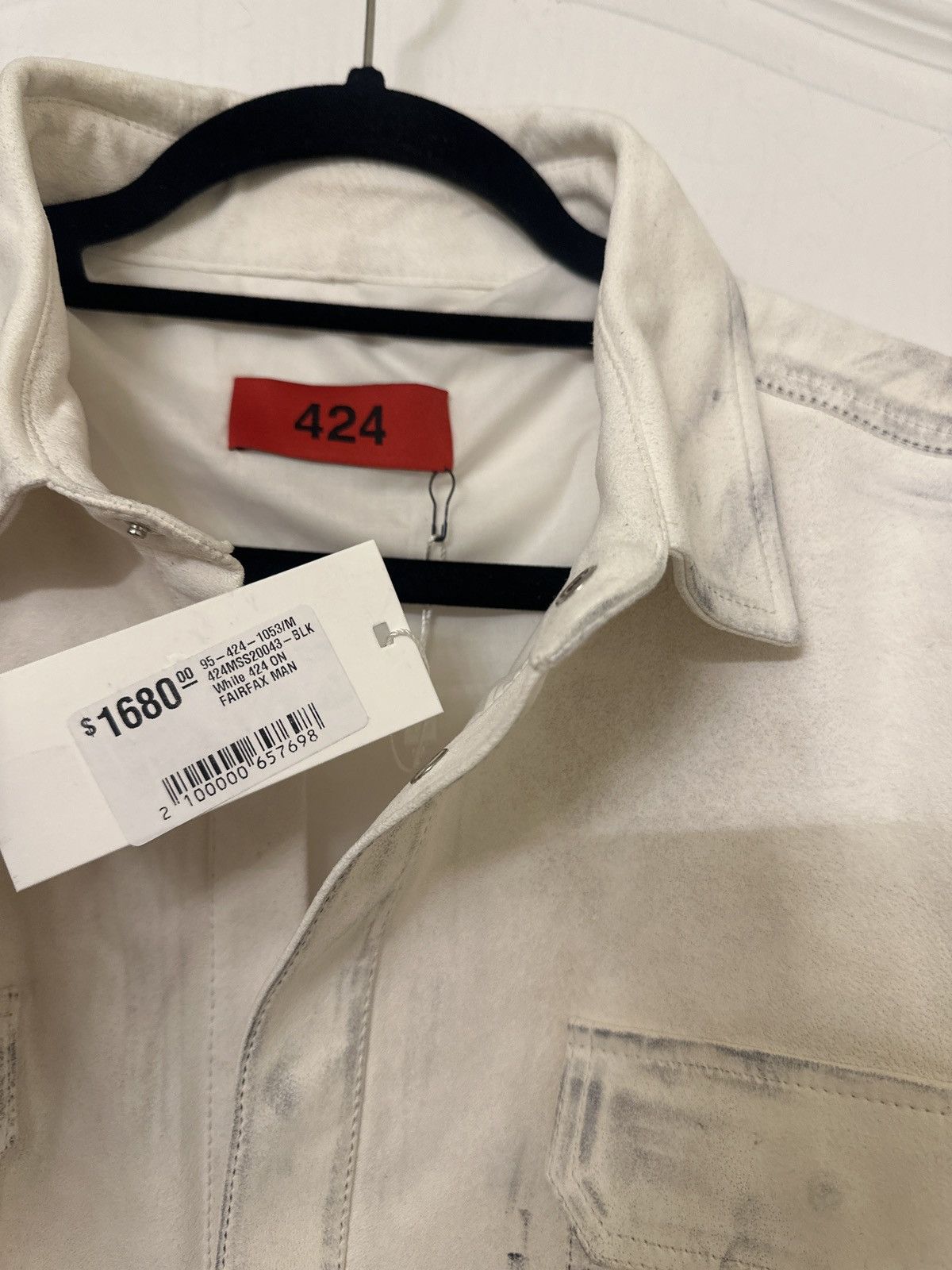 424 $1,680 distressed worn leather snap button shirt jacket Size US M / EU 48-50 / 2 - 2 Thumbnail