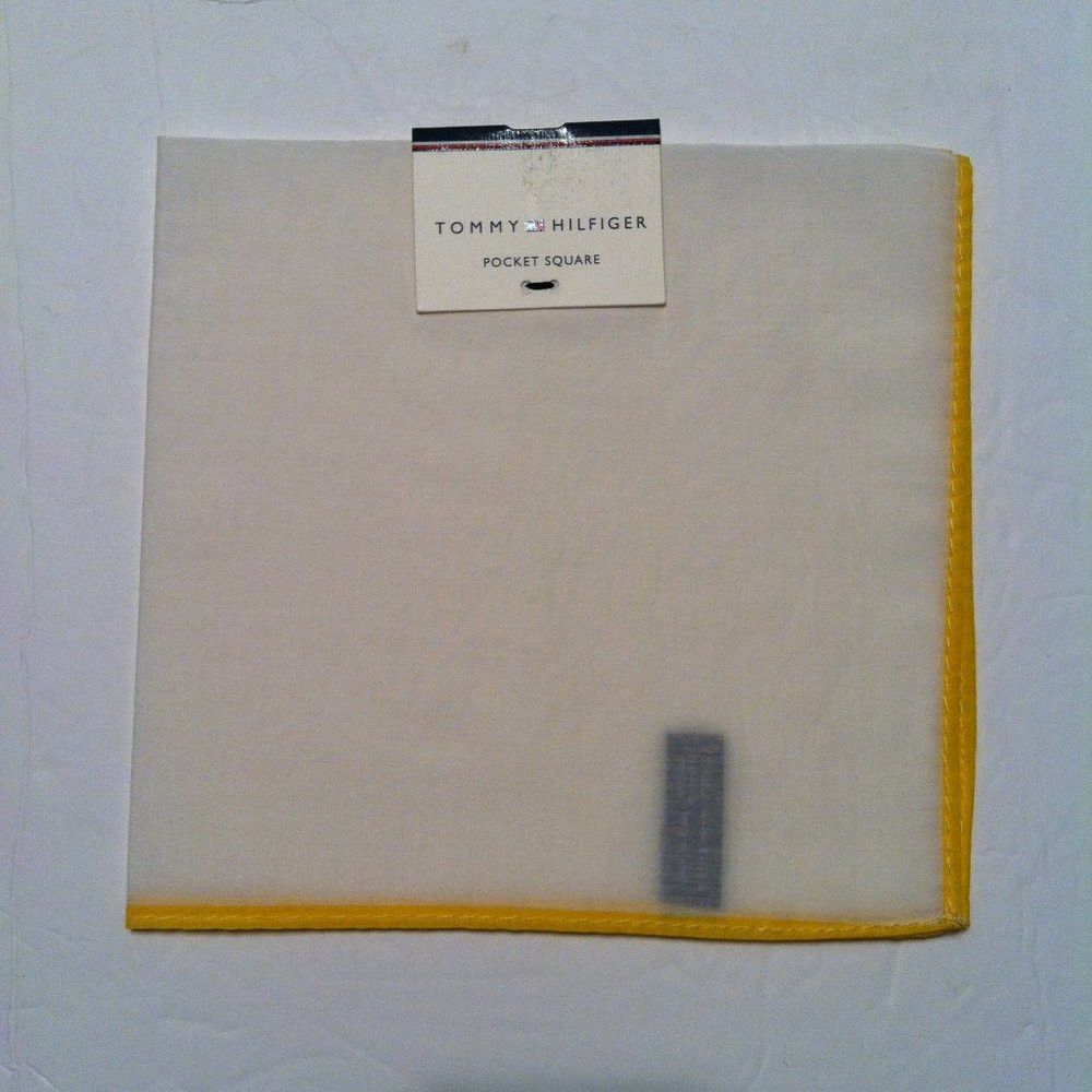 Tommy Hilfiger TOMMY HILFIGER MENS NEW 70%COTTON 30%SILK POCKET SQUARE Size ONE SIZE - 1 Thumbnail