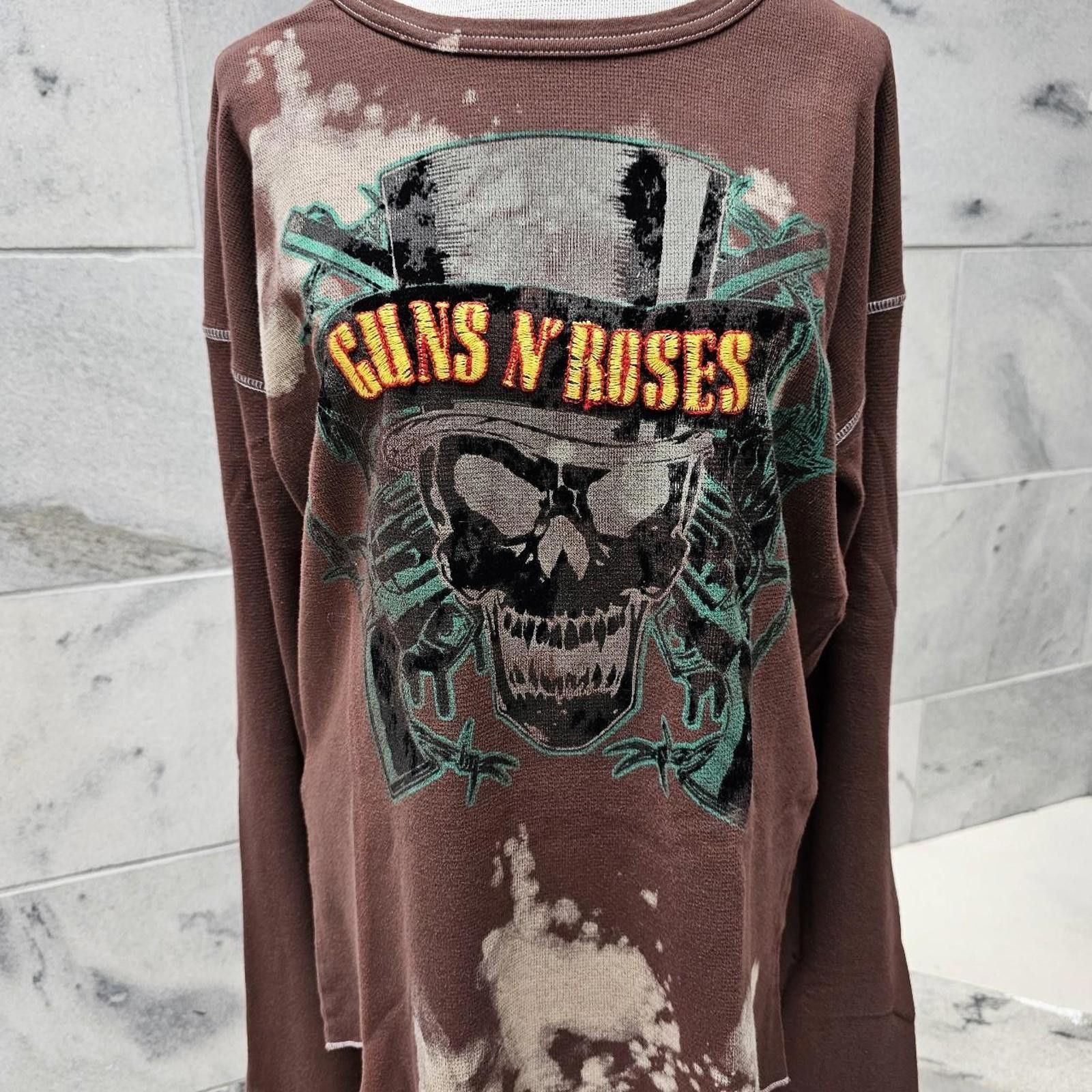 Other Men's Brown Graphic Guns N' Roses Rock and Roll Band Shirt Size US XL / EU 56 / 4 - 2 Thumbnail