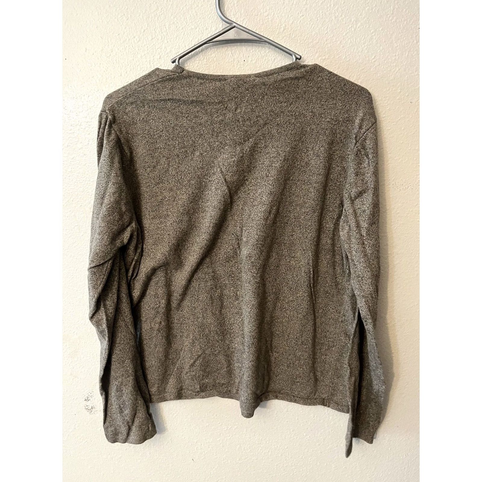 Talbots Talbots T-Shirt Size Large Heather Brown Solid Long Sleeve Round Tee Size L / US 10 / IT 46 - 3 Thumbnail