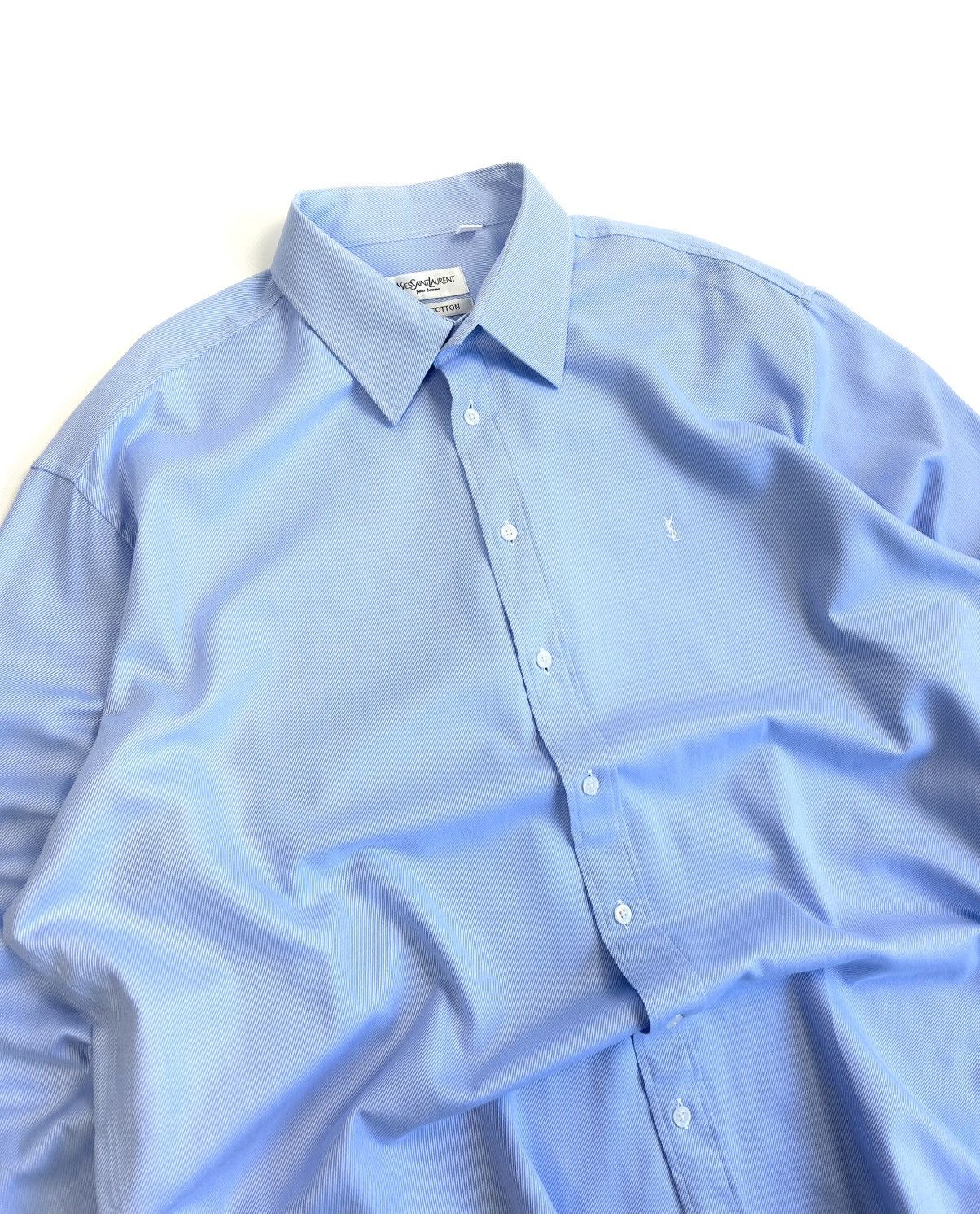 Yves Saint Laurent Yves Saint Laurent Blue Striped Button-Up Shirt Vintage XXL Size US XXL / EU 58 / 5 - 8 Thumbnail