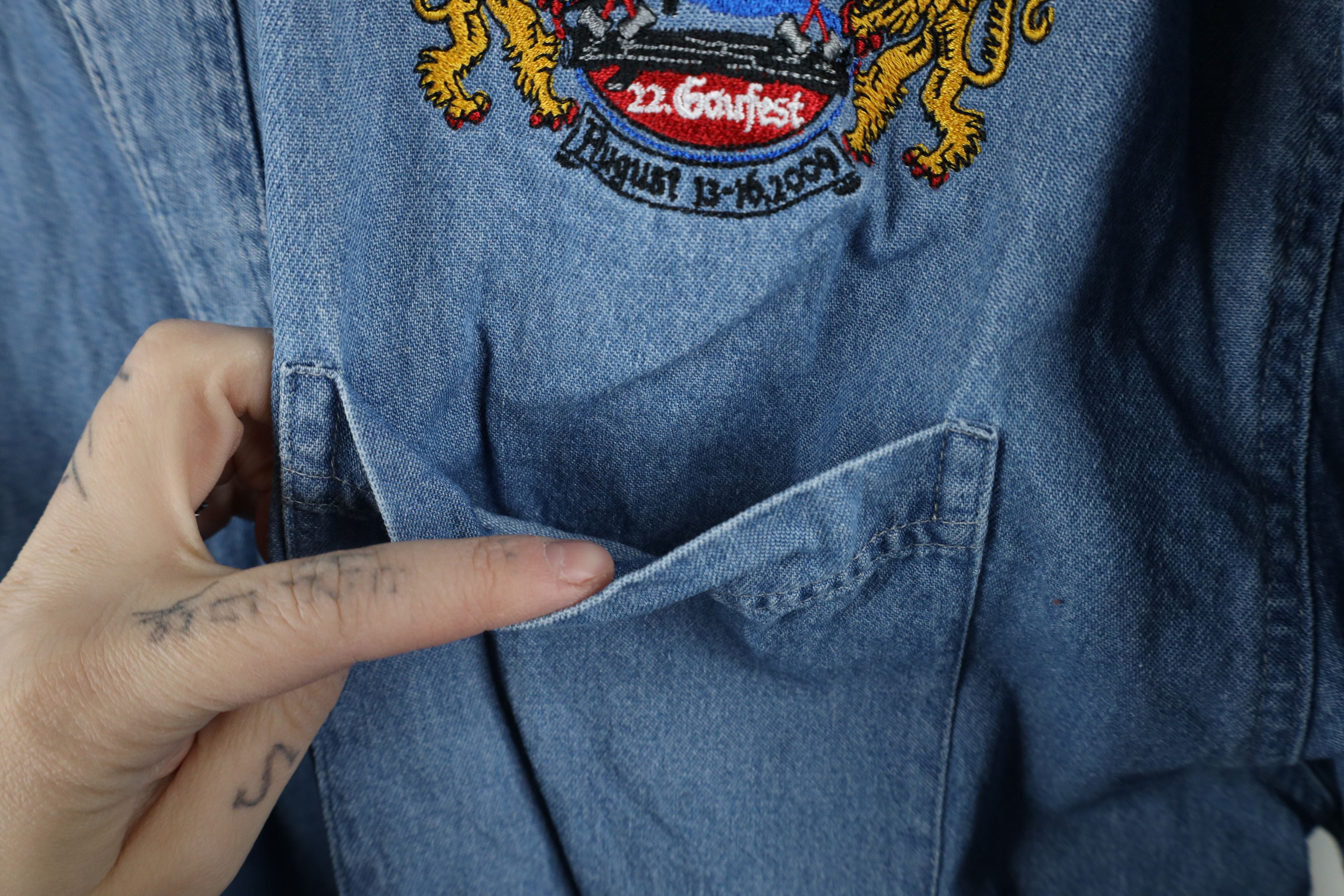 Vintage Vintage Y2K 2009 American Festival Denim Button Shirt Blue Size US XXL / EU 58 / 5 - 5 Thumbnail