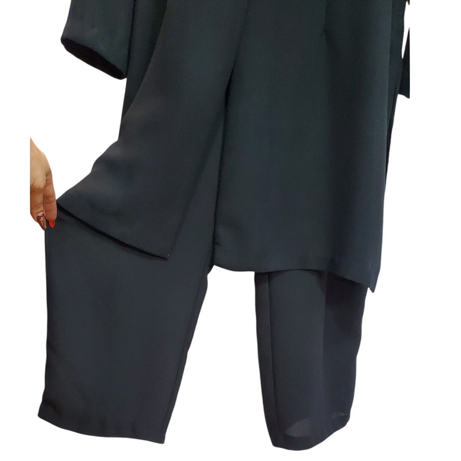 Other Vintage Venezia Black Button Down Pant Set Size 14 Size 36" / US 14 / IT 50 - 3 Thumbnail