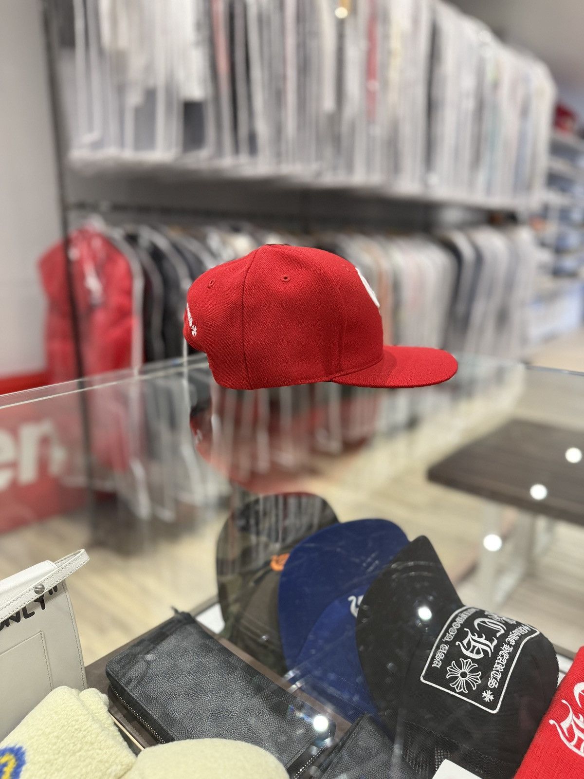 Chrome Hearts Chrome Hearts Essentials LA Exclusive Baseball Wool Cap Red Size ONE SIZE - 4 Thumbnail