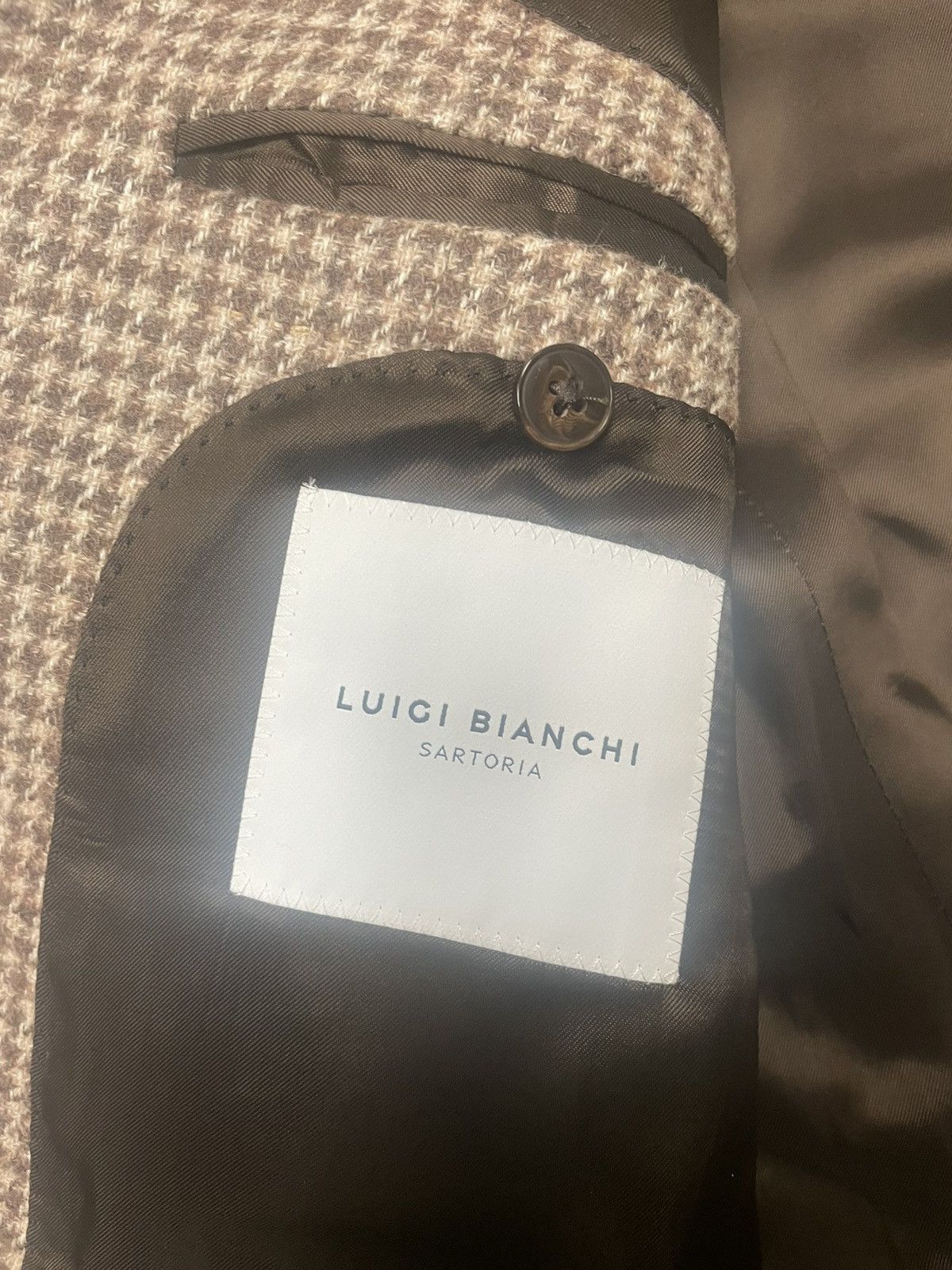 Luigi Bianchi Baby Alpaca Blend Houndstooth Jacket Size 42R - 9 Thumbnail