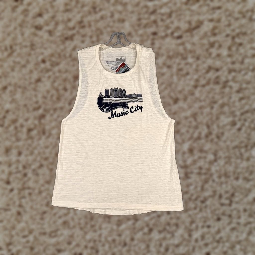 Vintage INDYCAR Tank Beige Nashville Music City Grand Prix Tank Top Shirt Large Womens Size L / US 10 / IT 46 - 1 Thumbnail