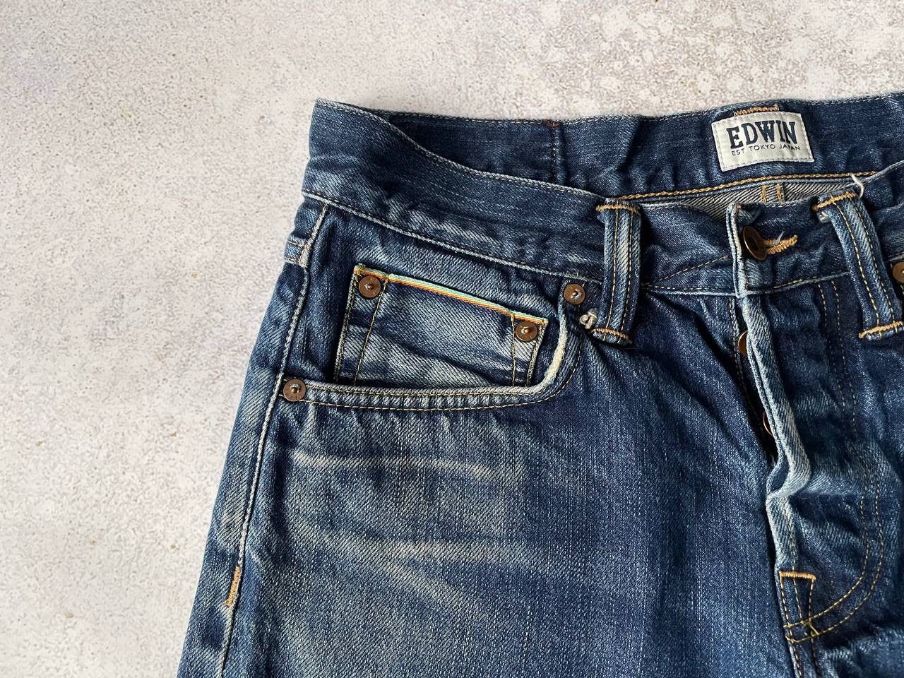 Edwin × Japanese Brand × Vintage Vintage Edwin Japanese Tokyo Blue Denim Pants Y2K Rare Item Size US 30 / EU 46 - 6 Thumbnail
