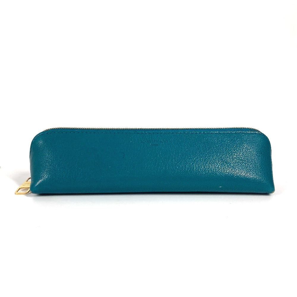 Louis Vuitton Louis Vuitton Nomad Truth Elizabeth Pencil Box Stationery Pouch Pen Case Leather Unisex Peacock Blue Size ONE SIZE - 1 Thumbnail