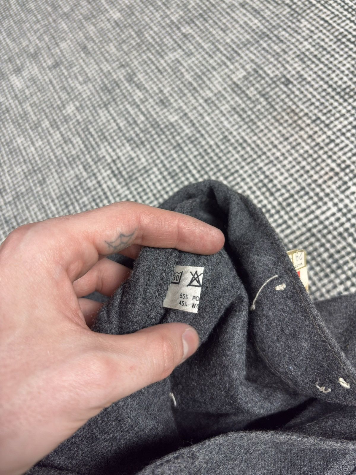 Levi's 60s big E Levi’s gray wool flares vintage hippie rare Size US 29 - 9 Thumbnail