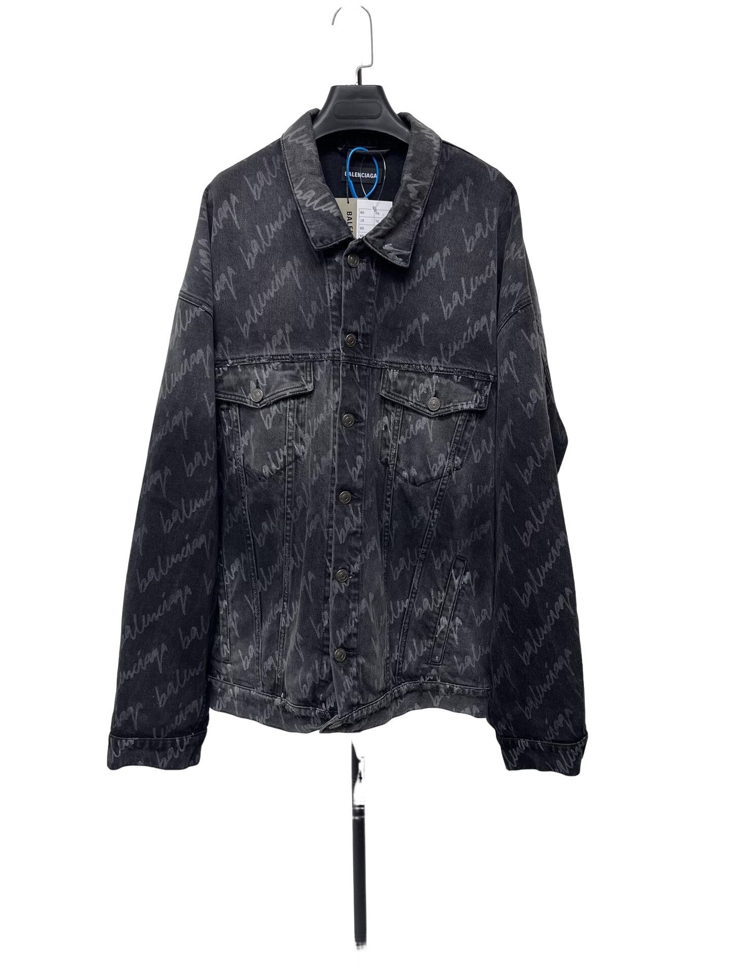 Balenciaga Balenciaga All-Over Logo Denim Jacket 3 Size XL / US 12-14 / IT 48-50 - 1 Thumbnail