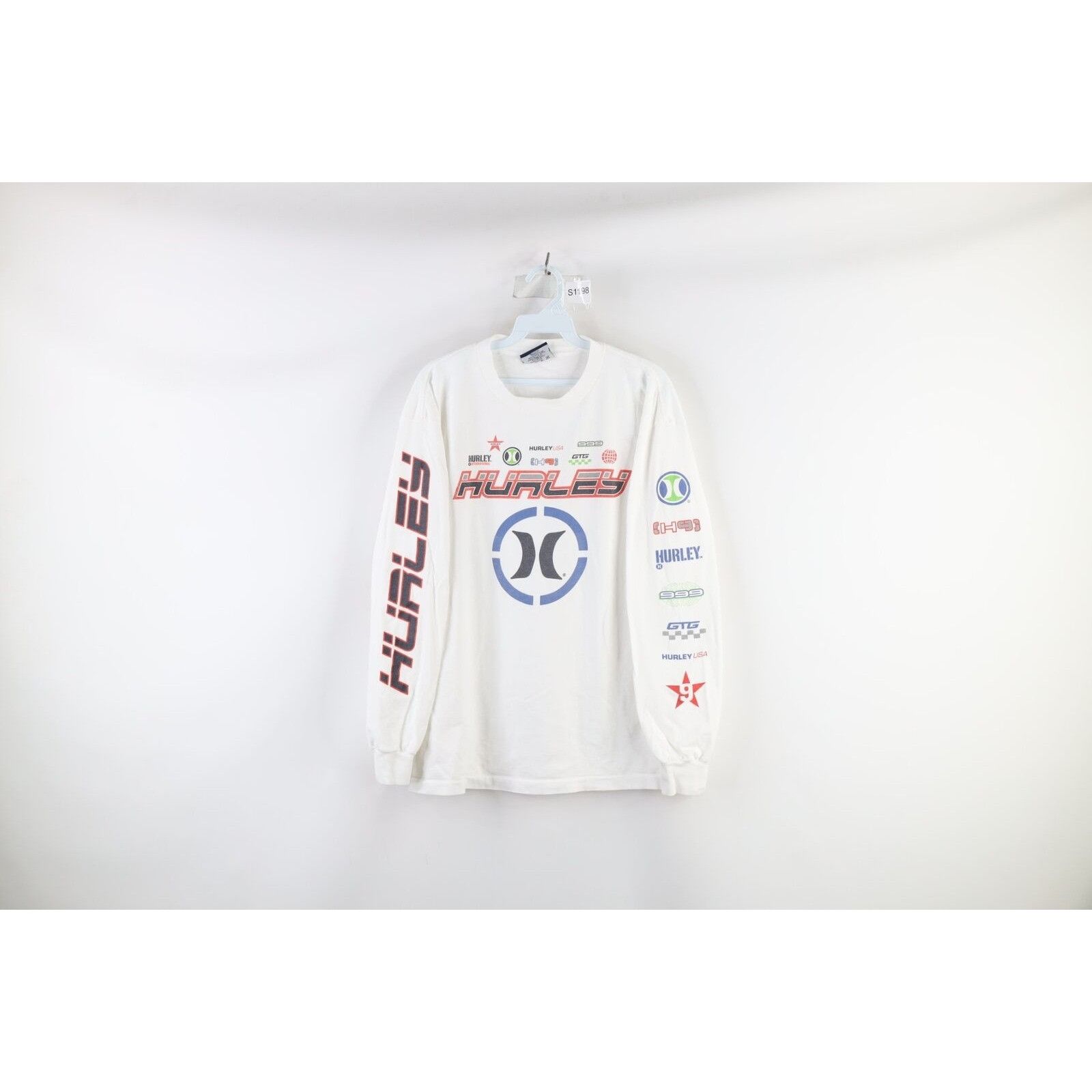 Hurley Vintage 90s Hurley Spell Out Surfing Long Sleeve T-Shirt Size US L / EU 52-54 / 3 - 1 Thumbnail