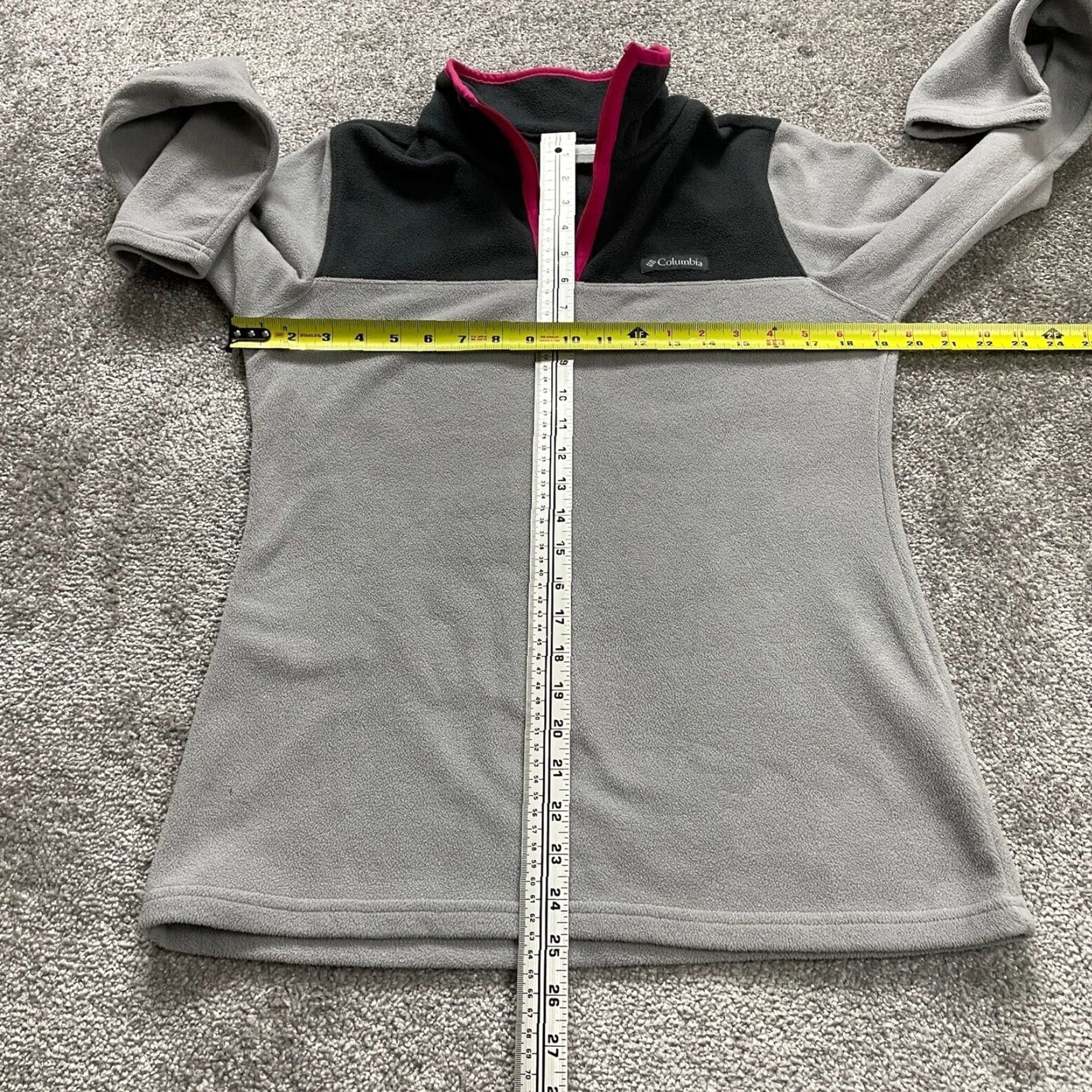 Pinko Columbia Fleece Jacket Womens Small Gray Pink 1/4 Zip Long Sleeve Hiking Outdoor Jacket/Coat Womens Small Gray Pink 1/4 Zip Long Sleeve Hiking Outdoor Size S / US 4 / IT 40 - 6 Thumbnail