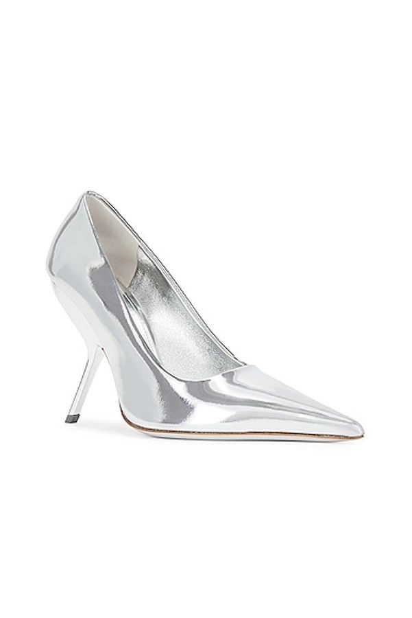 Salvatore Ferragamo o1s1rm0924 Eva Heeled Pump in Silver Size US 8.5 / IT 38.5 - 2 Thumbnail