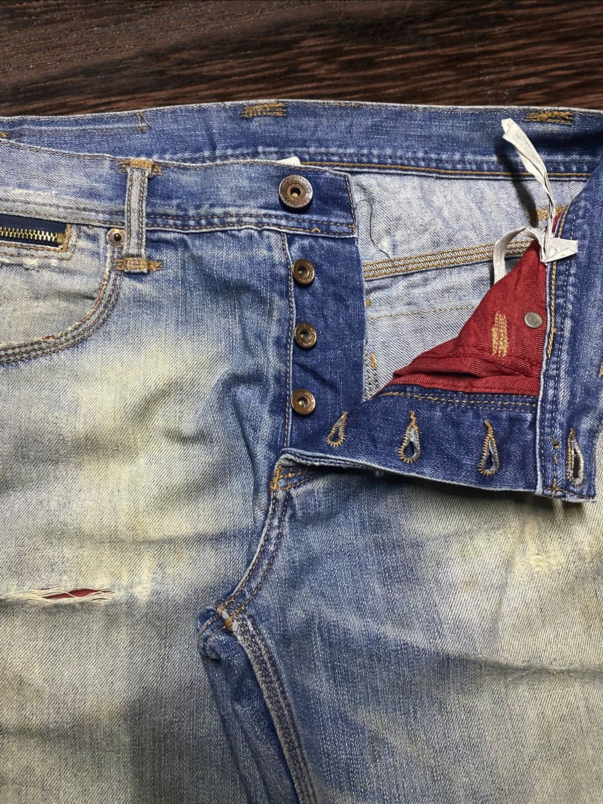 Rhude × Zara Vintage Reg Trademark Zara Jeans Distressed Loose Jeans Size US 33 - 9 Thumbnail