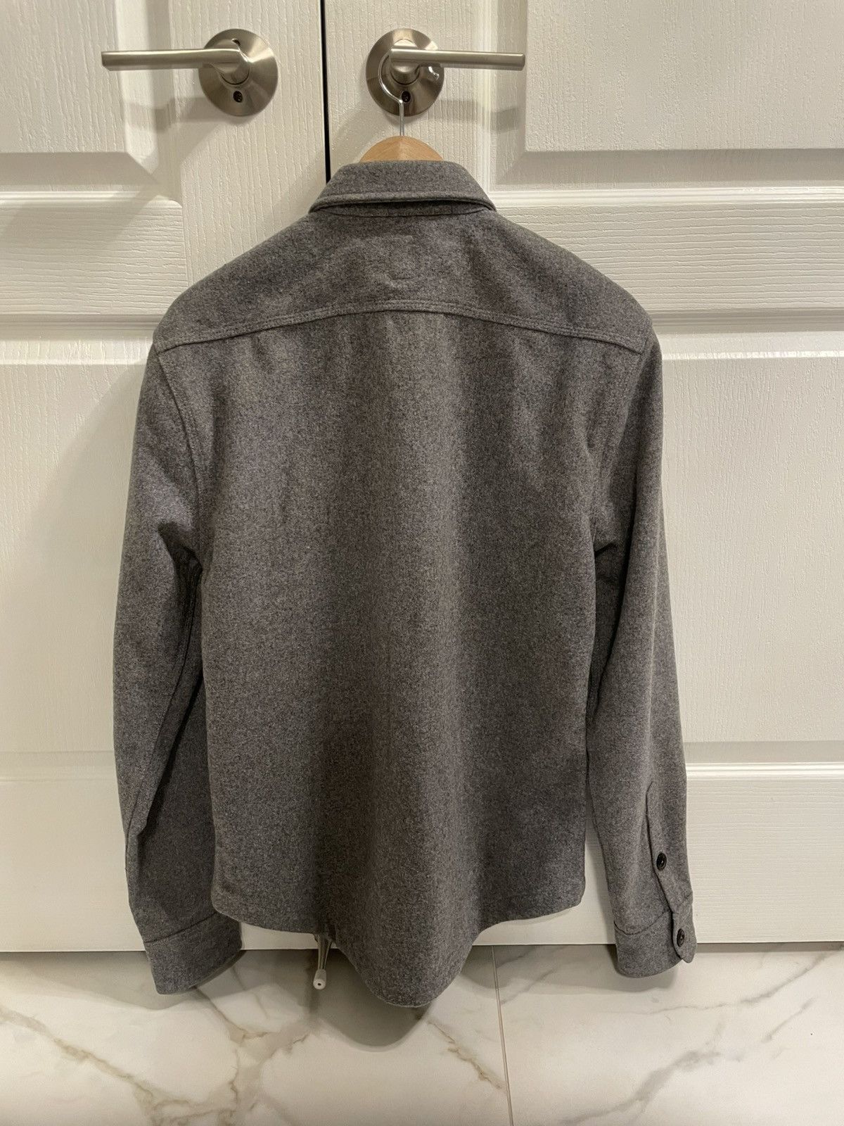 KATO The Anvil Shirt Jacket Light Grey Melton Wool Size US M / EU 48-50 / 2 - 2 Thumbnail