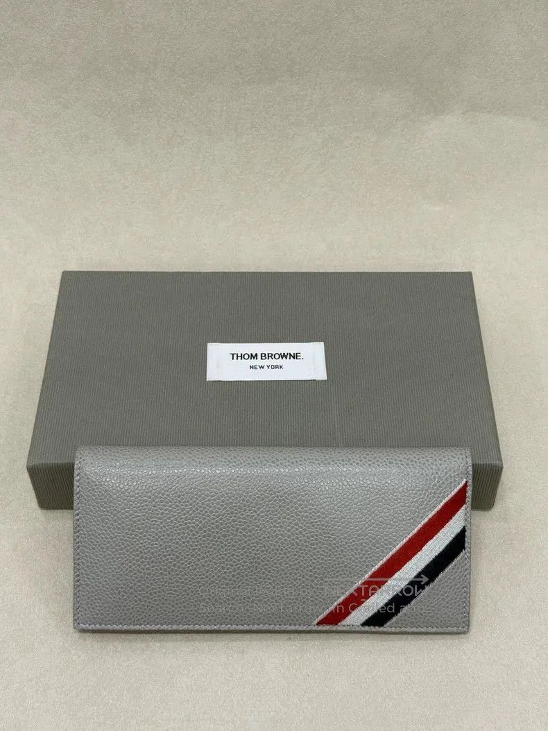 Thom Browne Thom Browne Gray Long Lychee Pattern Wallet. Size ONE SIZE - 4 Thumbnail
