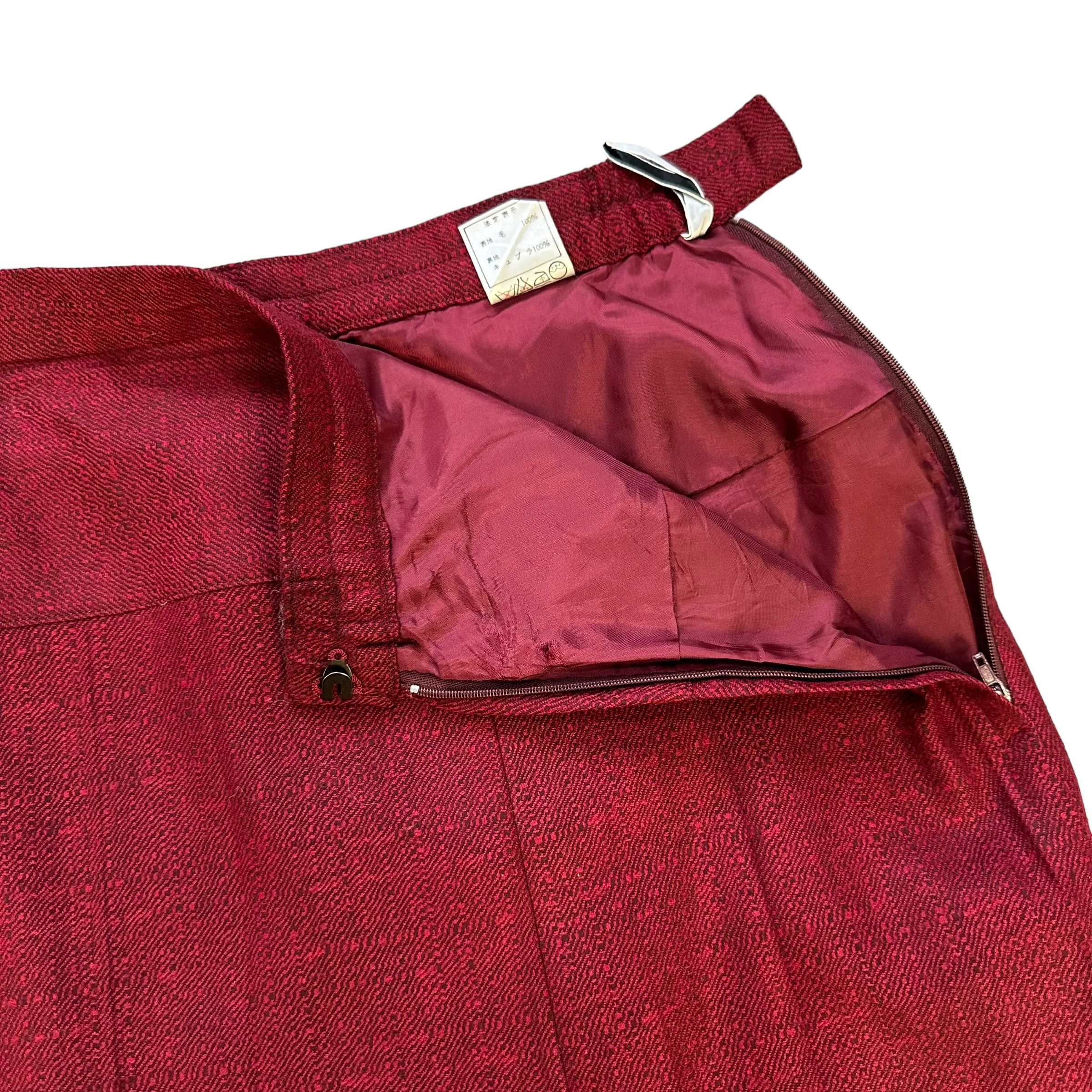 Christian Dior Monsieur Vintage CHRISTIAN DIOR Maroon Midi Skirt W28 #A44-1031 Size 28" / US 6 / IT 42 - 7 Thumbnail
