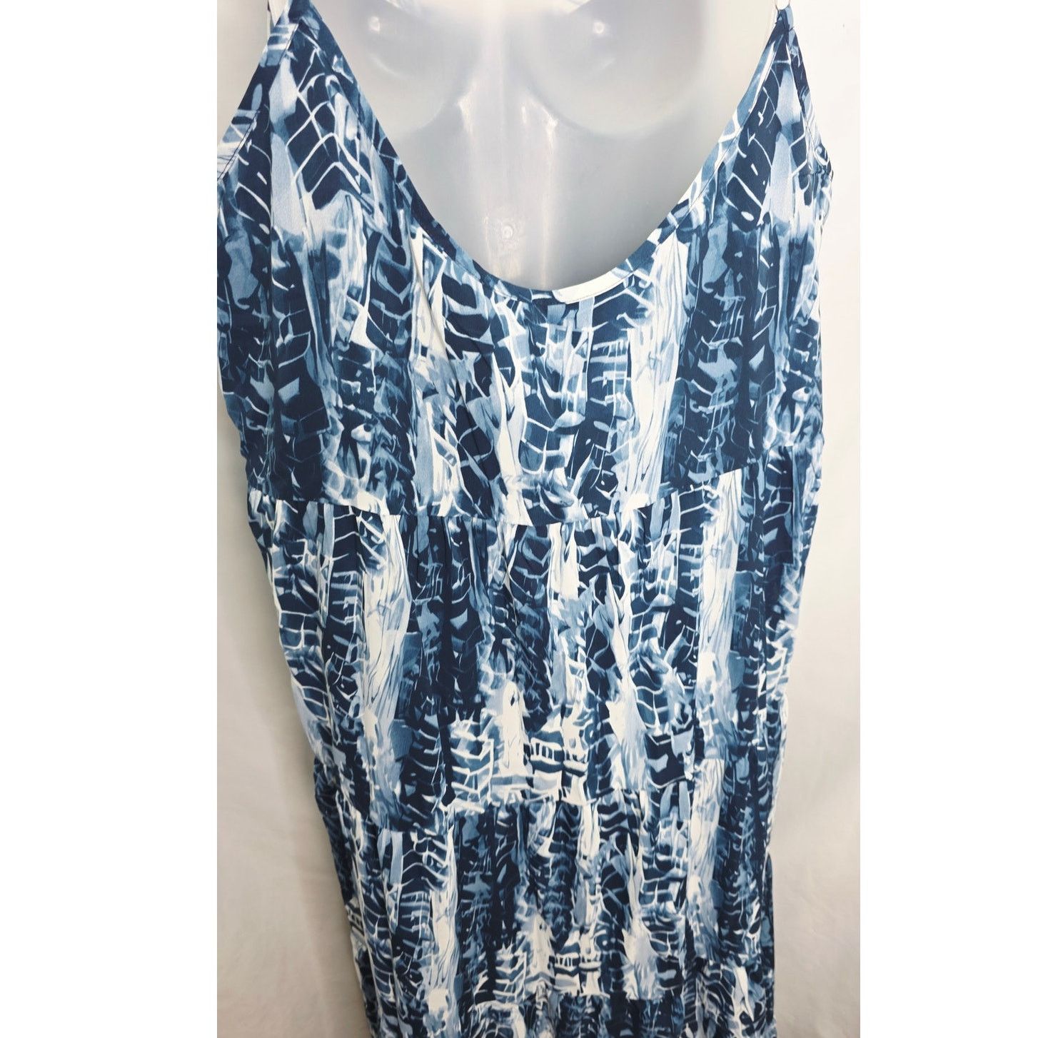 Other Pretty Gardens Boho Blue Tie Dye Casual Tank Maxi Dress Size XXL / US 16-18 / IT 52-54 - 10 Thumbnail