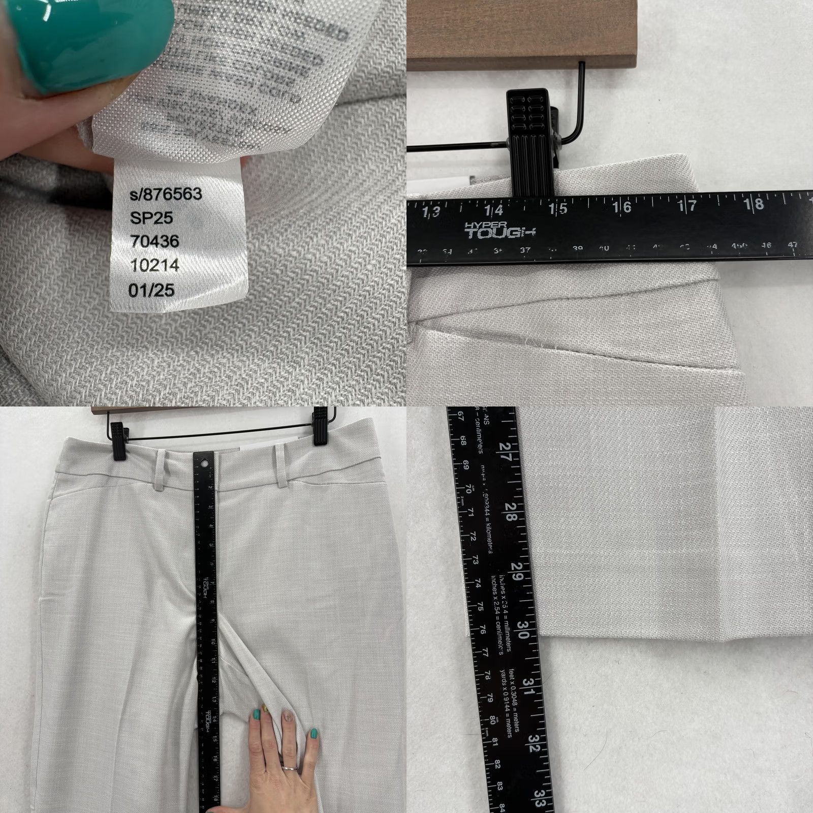 Ann Taylor Ann Taylor Factory The Straight Dress Pants Womens 10 Gray Herringbone Twill NWT Size 32" / US 10 / IT 46 - 8 Thumbnail