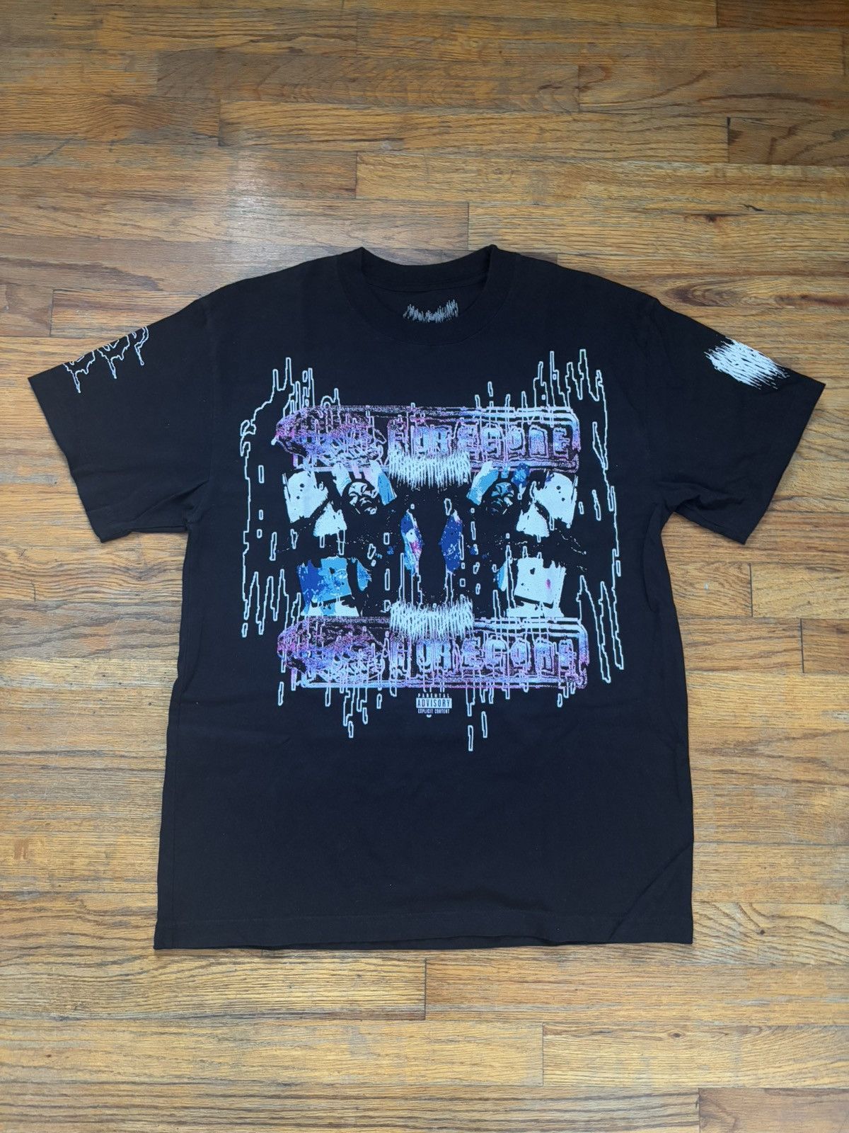 Ken Carson A Great Chaos Live Tour Tee Leg2 OKC Black Medium