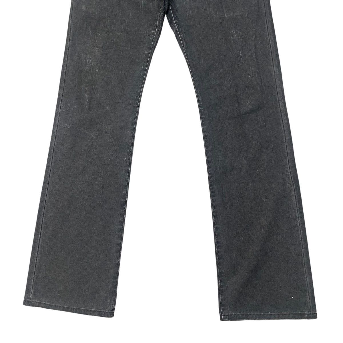 Japanese Brand Hiromichi Nakano Black Waxed Denim Flare Jeans Hedi Slimane Size US 31 - 6 Thumbnail
