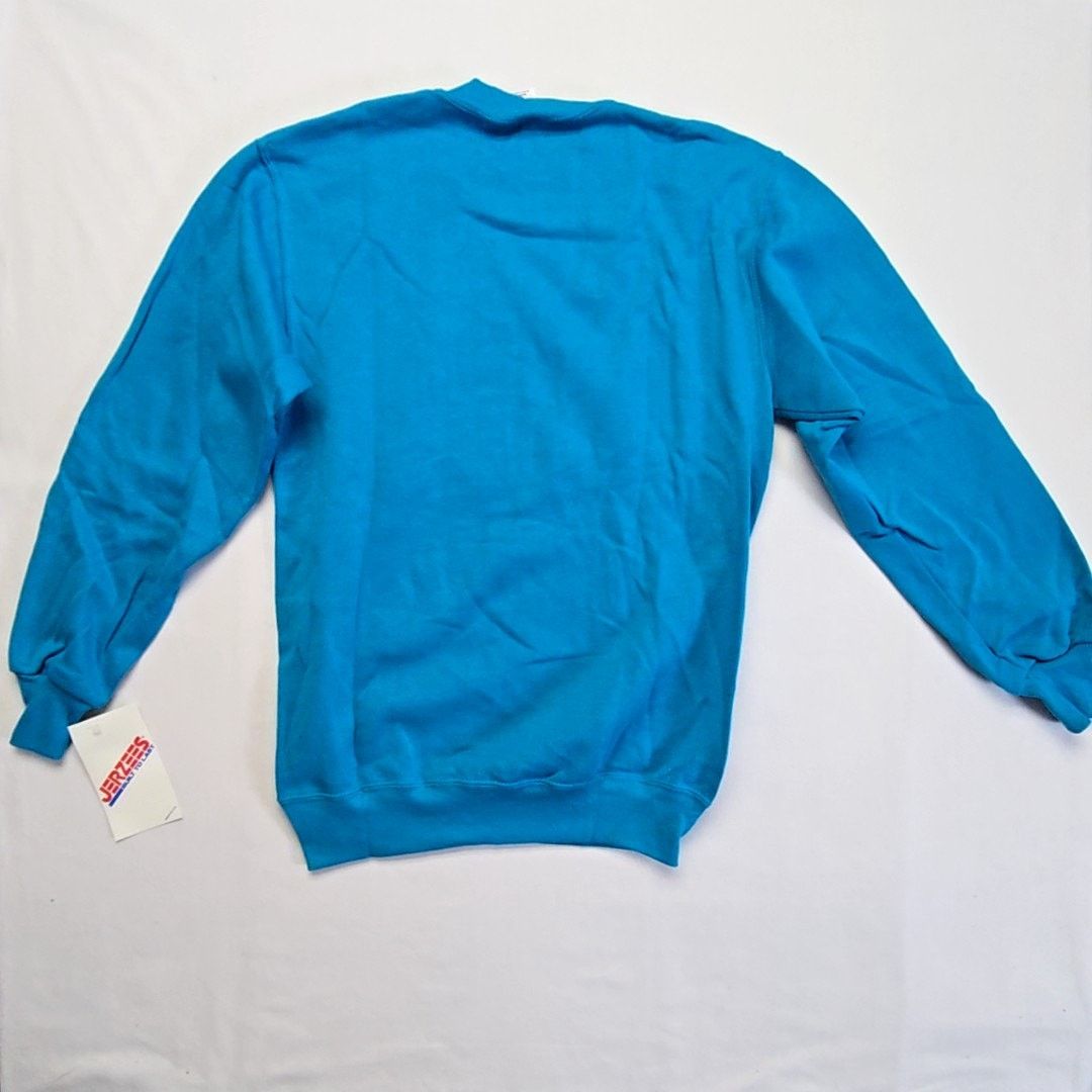 Jerzees Vintage Blank Sweatshirt Blue Plain Crewneck M Sweater 90s Size US M / EU 48-50 / 2 - 7 Thumbnail