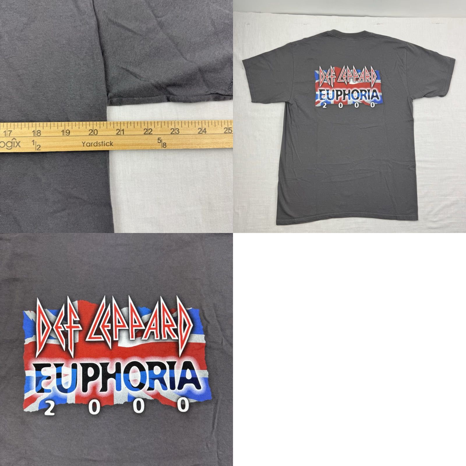 Anvil VINTAGE Def Leppard T Shirt Men Large Gray Graphic Band Tee 90s Rock N Roll Concert Tee Size US L / EU 52-54 / 3 - 8 Thumbnail