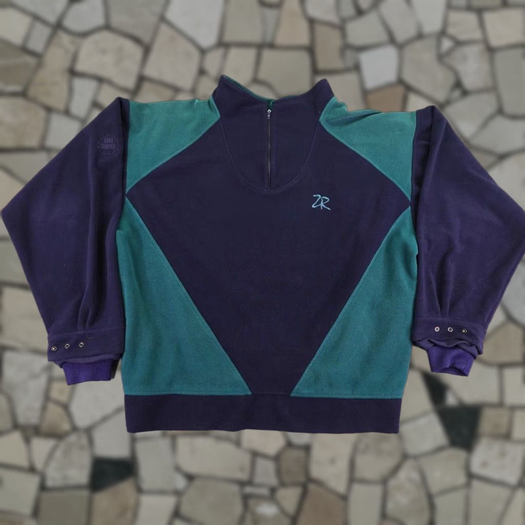 Vintage Vintage Zero Restriction Jacket Mens XL Blue Green Wind Stopper 1/4 Zip Pullover Jacket Windbreaker Zip Blue XL Green Black? Size US XL / EU 56 / 4 - 1 Thumbnail