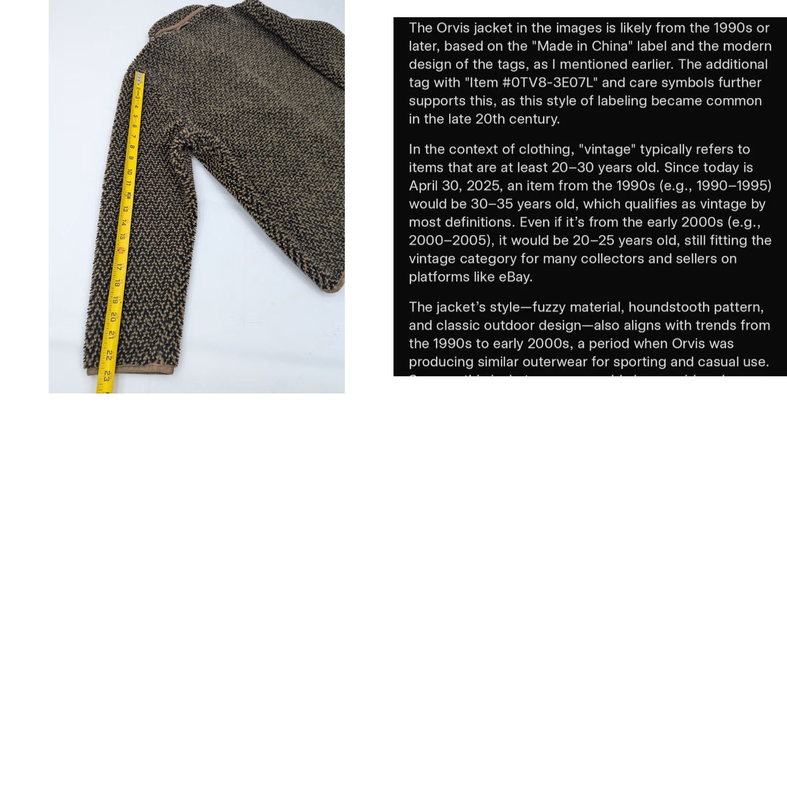 Orvis Orvis Fleece Sherpa Houndstooth Cardigan, Women XL Size XL / US 12-14 / IT 48-50 - 9 Thumbnail