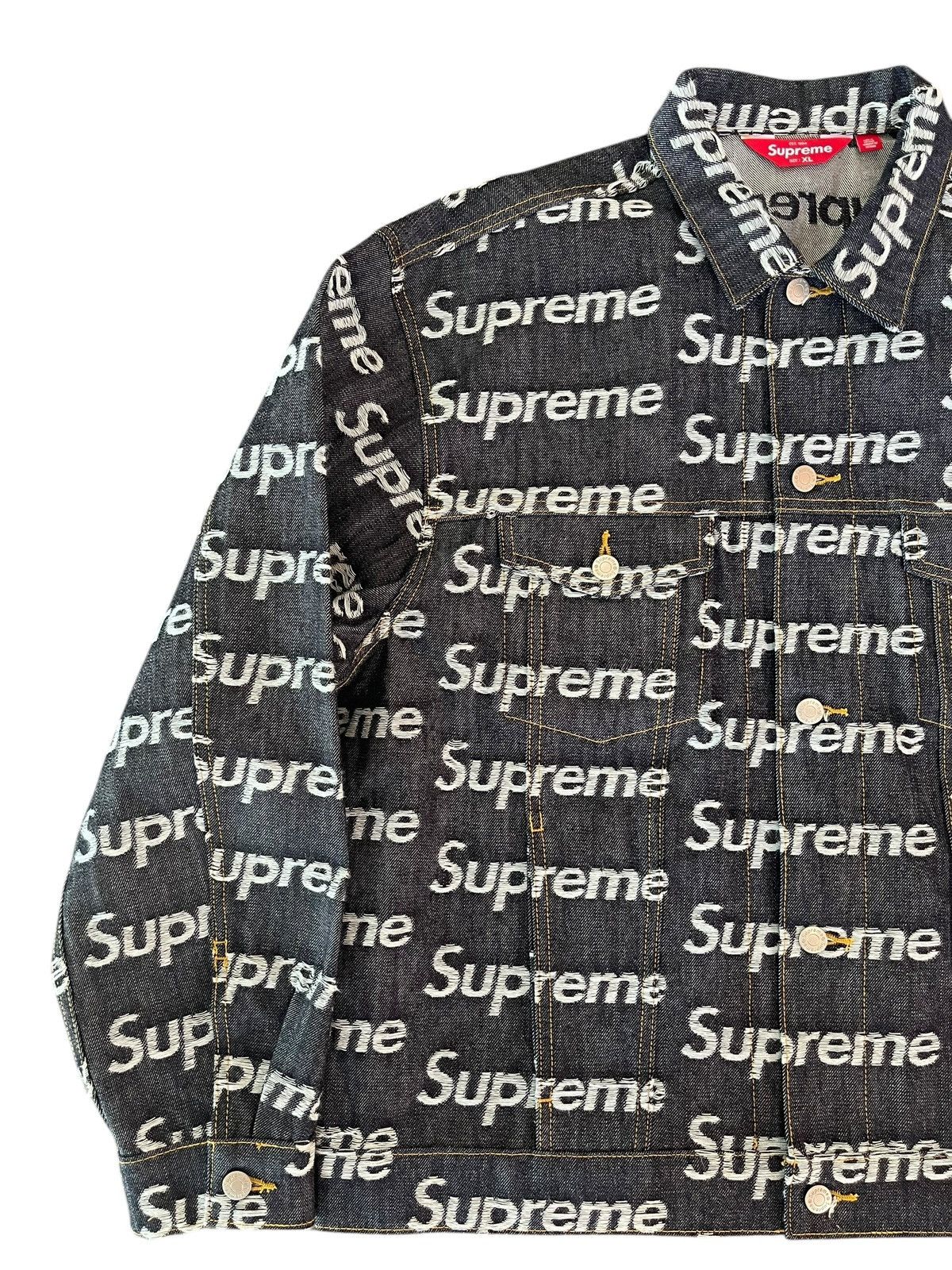 Supreme Supreme Jacquard Rigid Indigo Denim Jacket Size US XL / EU 56 / 4 - 2 Thumbnail