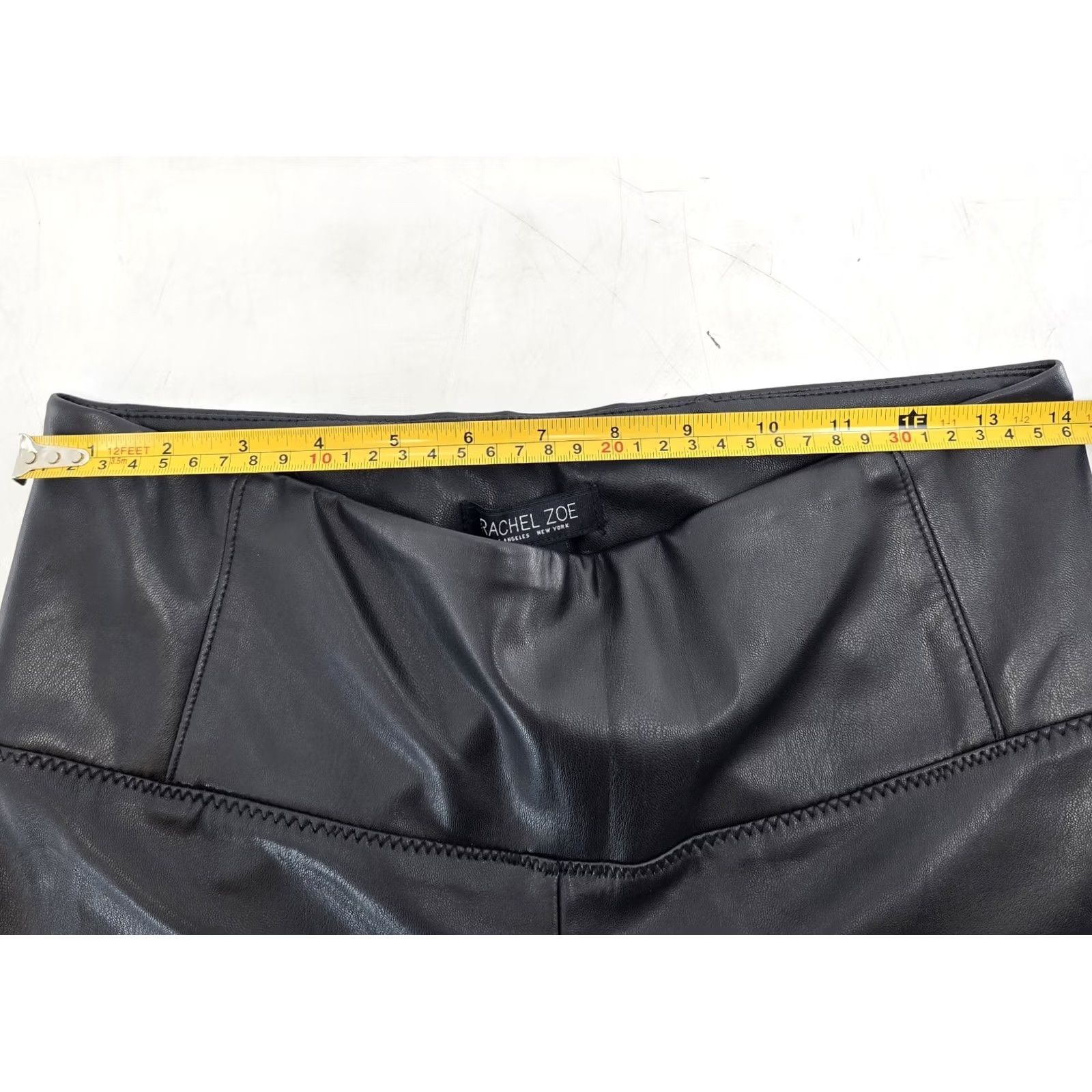 Rachel Zoe Rachel Zoe Black Faux Leather Mid-Rise Waist Straight Leg Pull-On Pants Size 6 Size 28" / US 6 / IT 42 - 2 Thumbnail