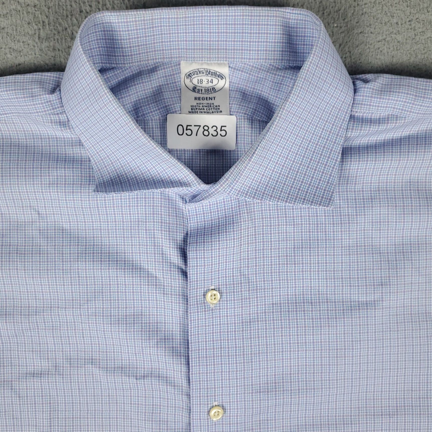Brooks Brothers Brooks Brothers Dress Shirt Mens Size 18 Blue Plaid Long Sleeve Button Up Formal Casual Size 48R - 2 Thumbnail