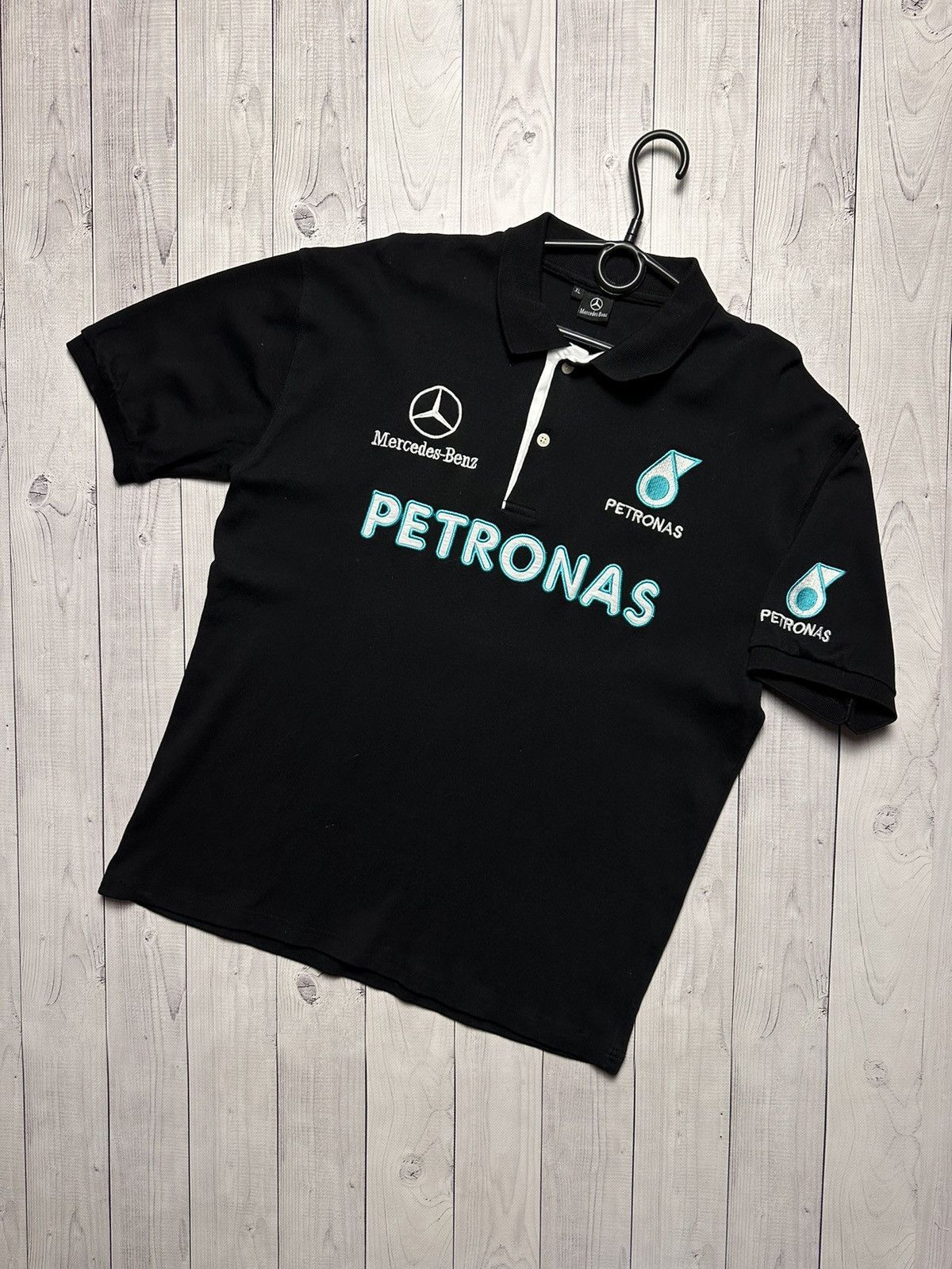 Vintage Mercedes Petronas racing polo big logo size L/XL