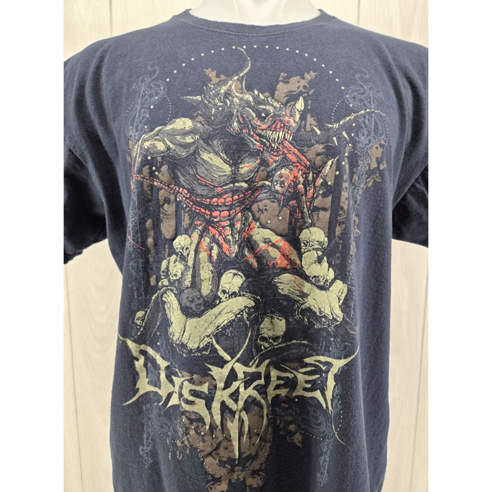 Fruit Of The Loom DISKREET Band T Shirt XL Large Black Mens Short Sleeve T-Shirt Band XL Size US XL / EU 56 / 4 - 3 Thumbnail