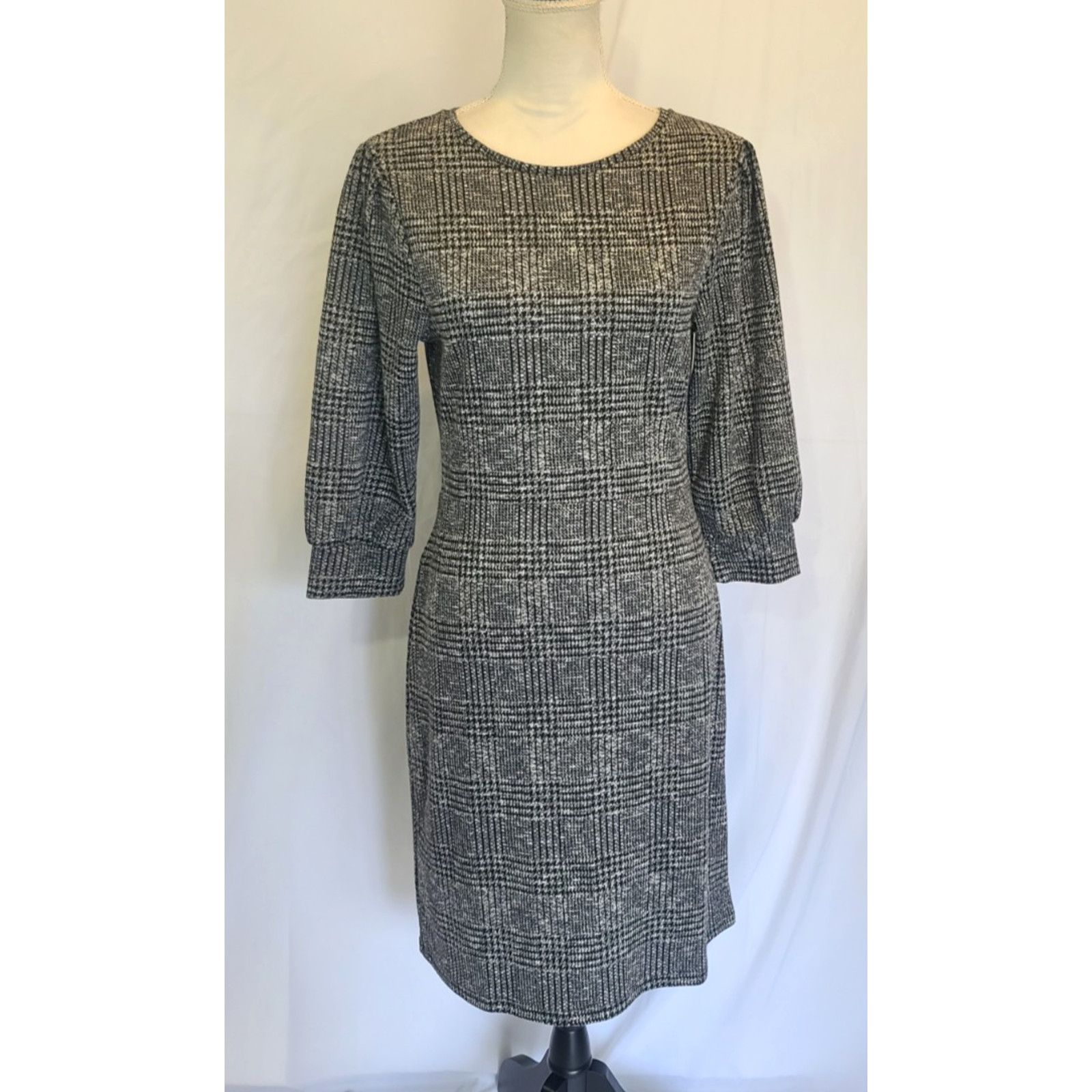 LK Bennett New LK Bennett Phillipa Black Gray Jersey Dress EUR 40 US 8 Size M / US 6-8 / IT 42-44 - 4 Thumbnail