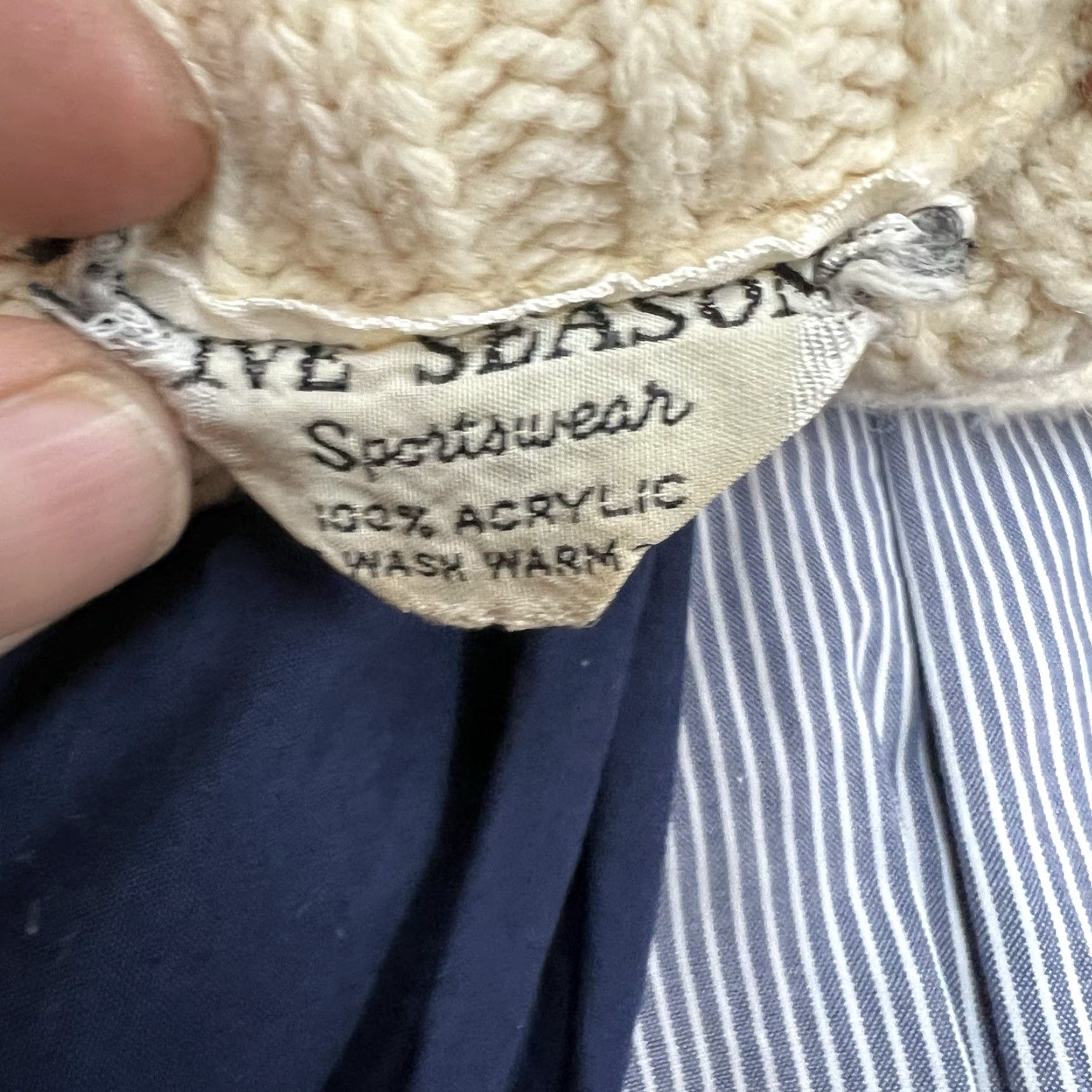 Vintage VINTAGE Five Seasons Cardigan Mens XL Ivory Cable Knit Sweater Size US XL / EU 56 / 4 - 7 Thumbnail
