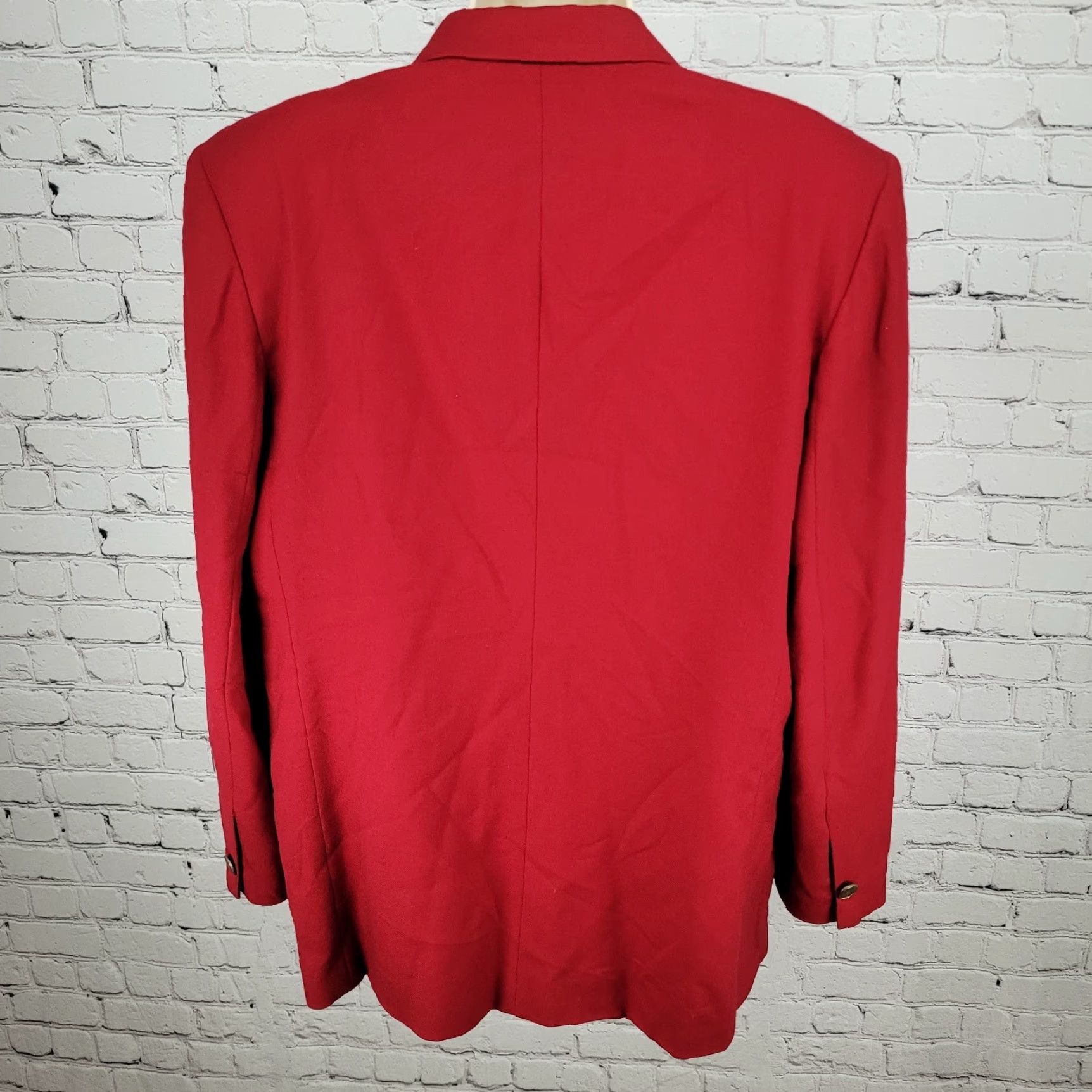 Talbots VINTAGE Talbots Women's Blazer Jacket - Red 100% Wool Classic Fit Size 16 USA Made Size XXL / US 16-18 / IT 52-54 - 2 Thumbnail