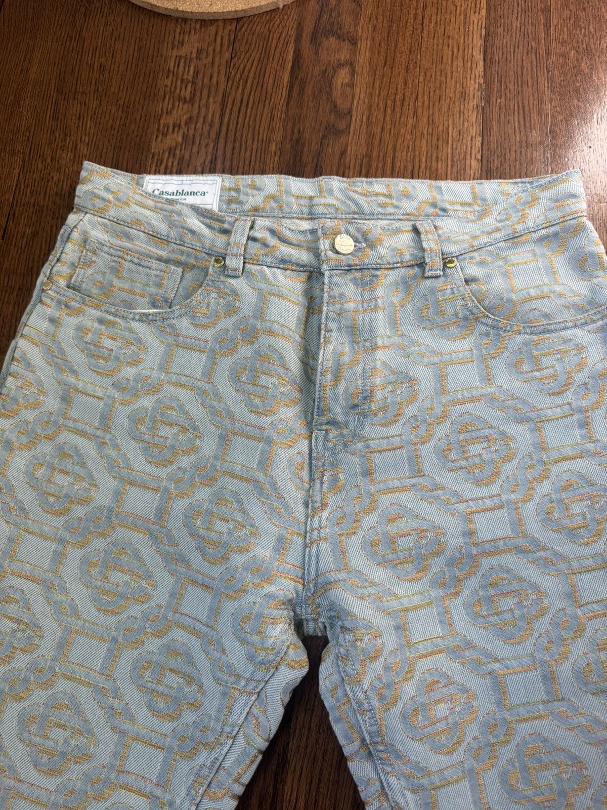 Casablanca Casablanca Monogram Print Denim Jeans Size US 32 / EU 48 - 2 Thumbnail